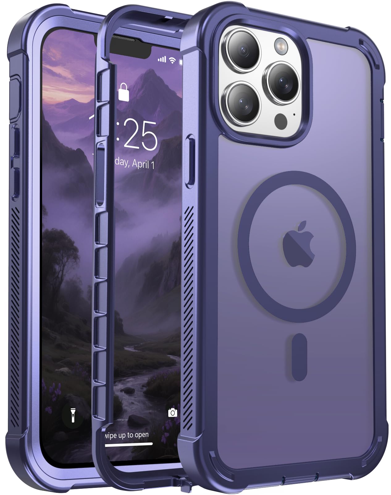 Magnetic for iPhone 17 Case, [Compatible with MagSafe][Military Grade Drop Protection][Heavy Duty Protection][Non-Slip][Shockproof] 2-Layer Durable Bumper Phone Case 6.3''-Black