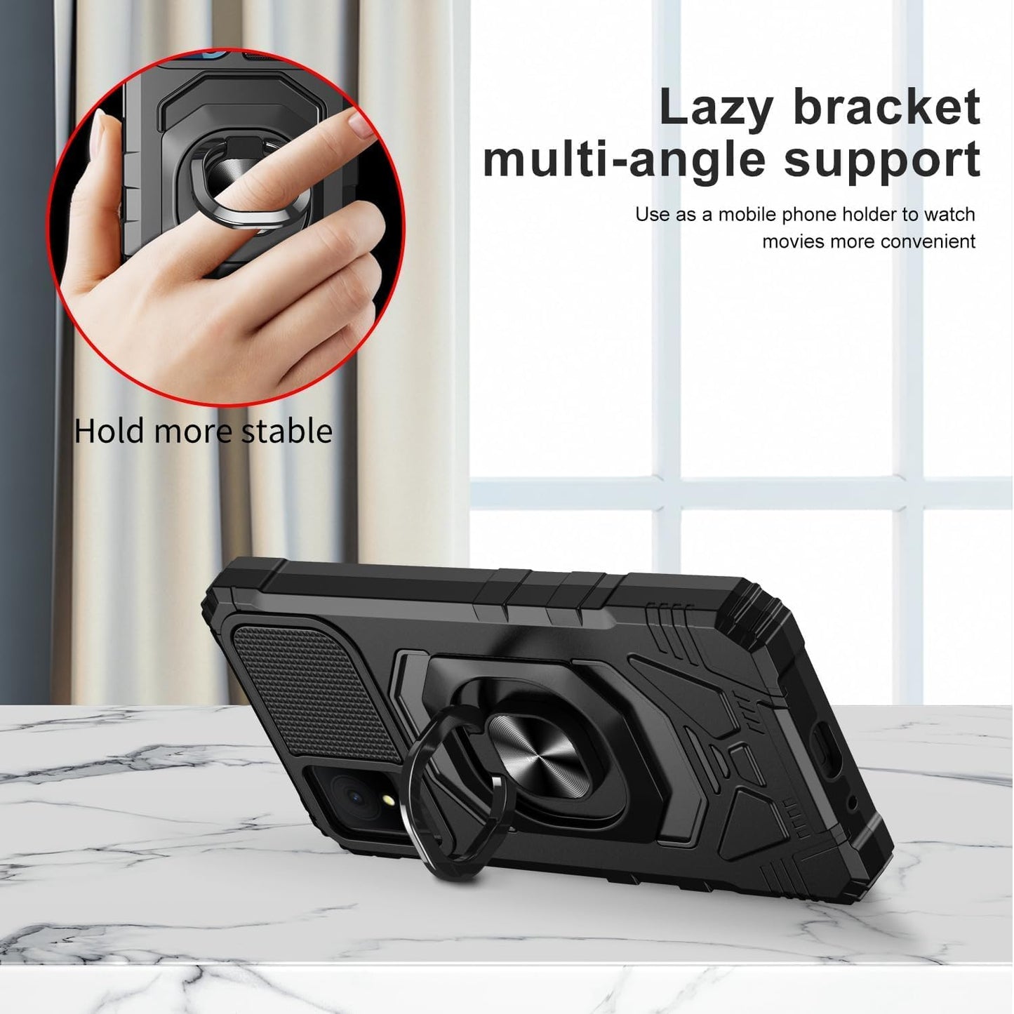 TJS Compatible for TCL K11 T432W Phone Case (Black)