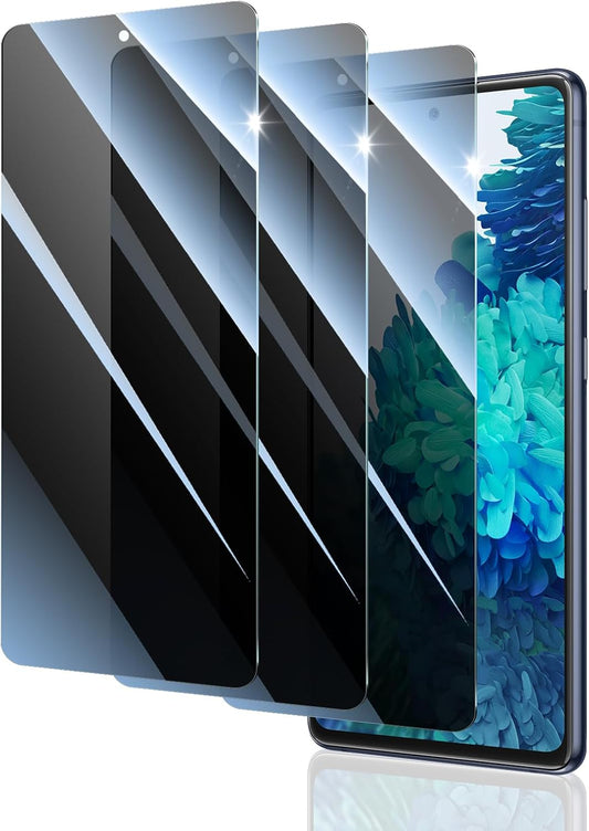 Privacy Screen Protector for Samsung Galaxy S20 FE, Double Shatterproof Anti-Spy Tempered Glass Film, [Impact- Private Protection][Anti-Scratch][9H Hardness]- 3 Pack