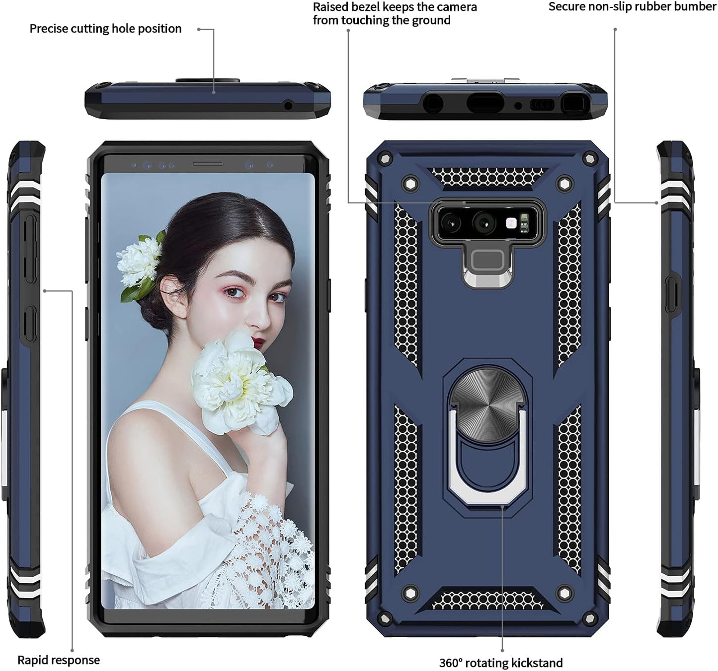 LeYi for Galaxy-Note-9-Case: [𝐍𝐨𝐭 𝐅𝐢𝐭 𝐍𝐨𝐭𝐞 𝟖] Samsung Note 9 Phone Case with [2 Pcs] Screen Protectors for Men, [Military-Grade] Phone Cover with Kickstand for Samsung Galaxy Note 9, Blue