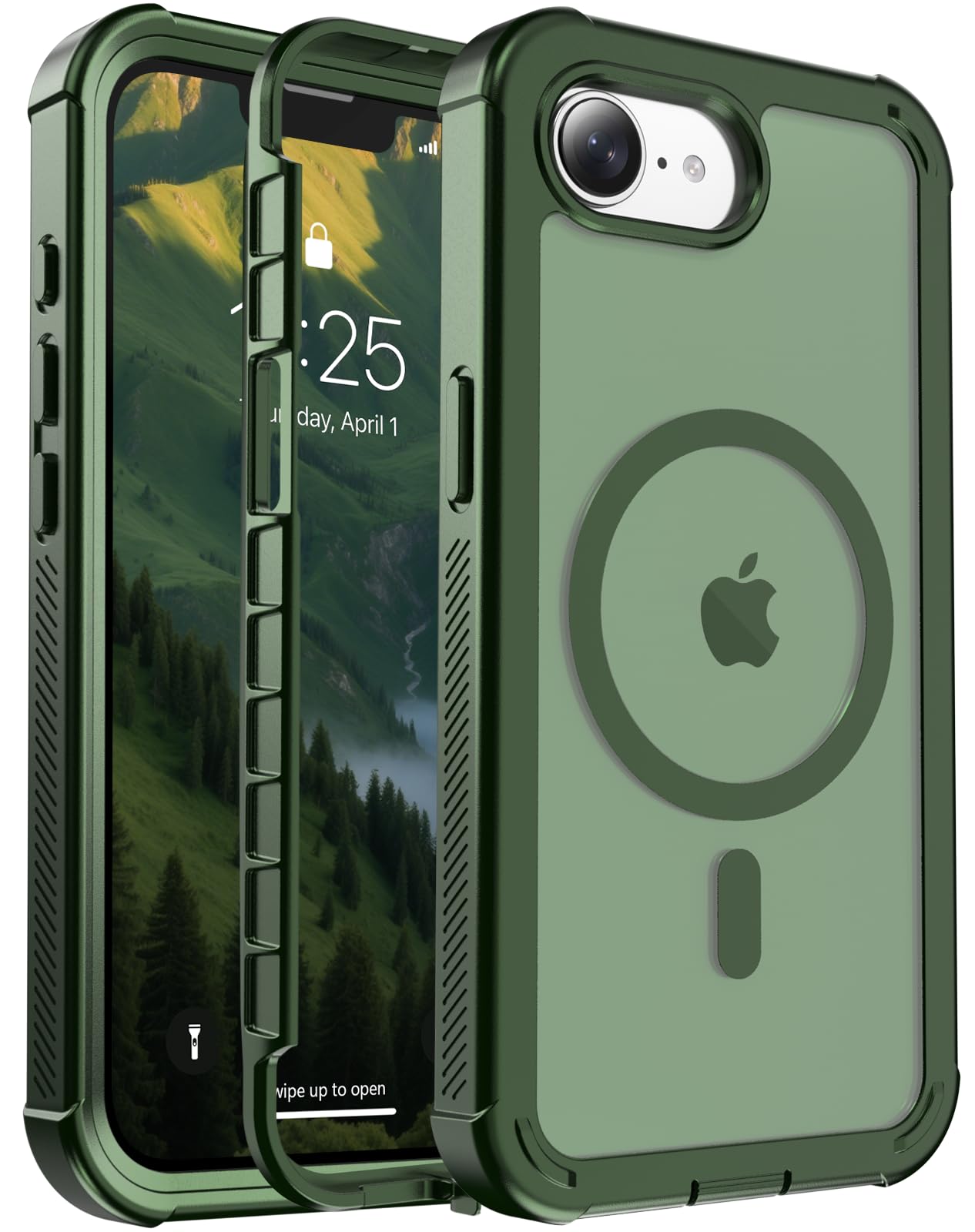 Magnetic for iPhone 17 Case, [Compatible with MagSafe][Military Grade Drop Protection][Heavy Duty Protection][Non-Slip][Shockproof] 2-Layer Durable Bumper Phone Case 6.3''-Black
