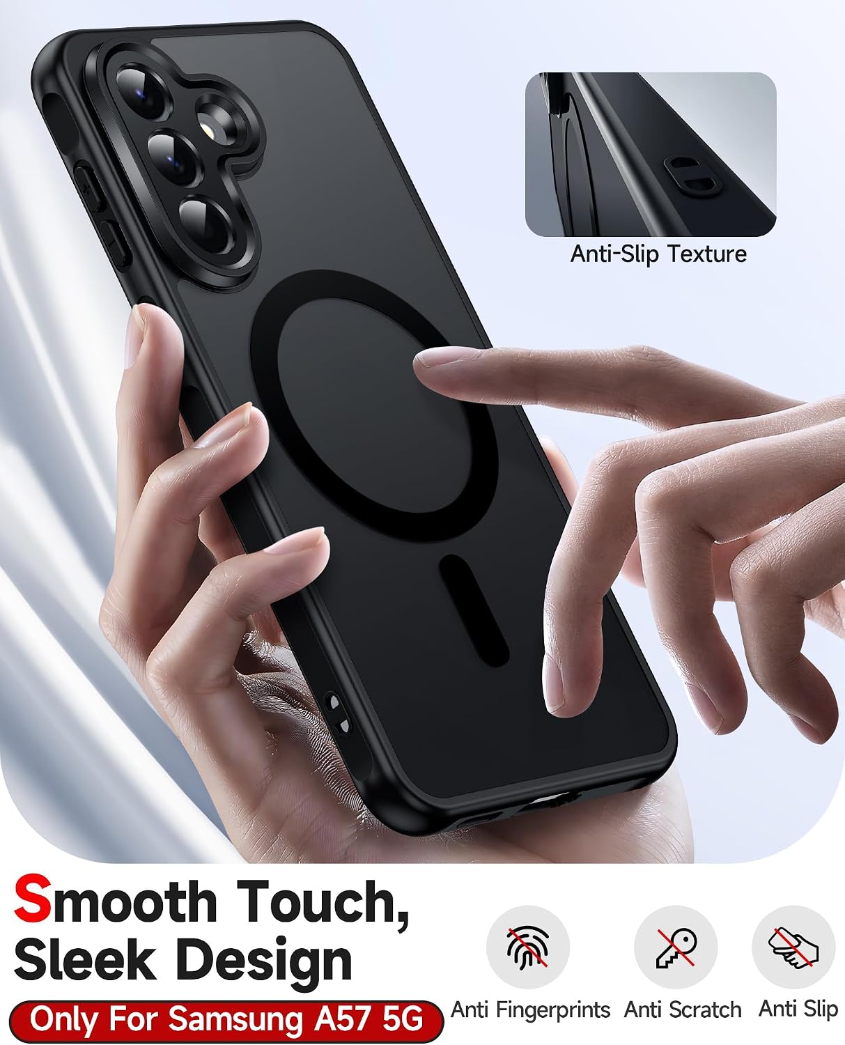 LeYi for Samsung Galaxy A57-5G Phone Case: MagSafe Fit 2 X Screen Protector