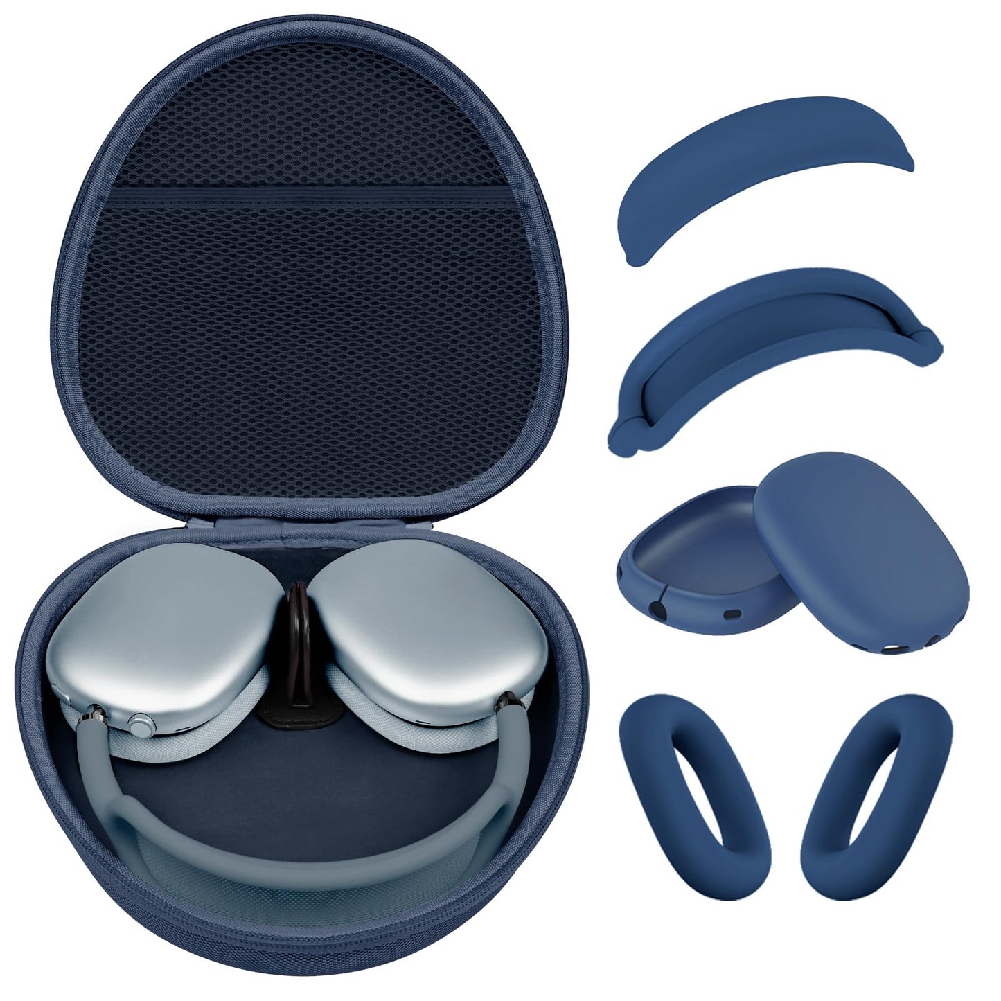 Silicone Case Cover for AirPods Max Headphones, Ear Pad Case Cover/Ear Cups Cover/Headband Cover for AirPod Max (USB-C/Lightning)(2024/2020),Accessories Silicone Protector for Apple AirPods Max, Black