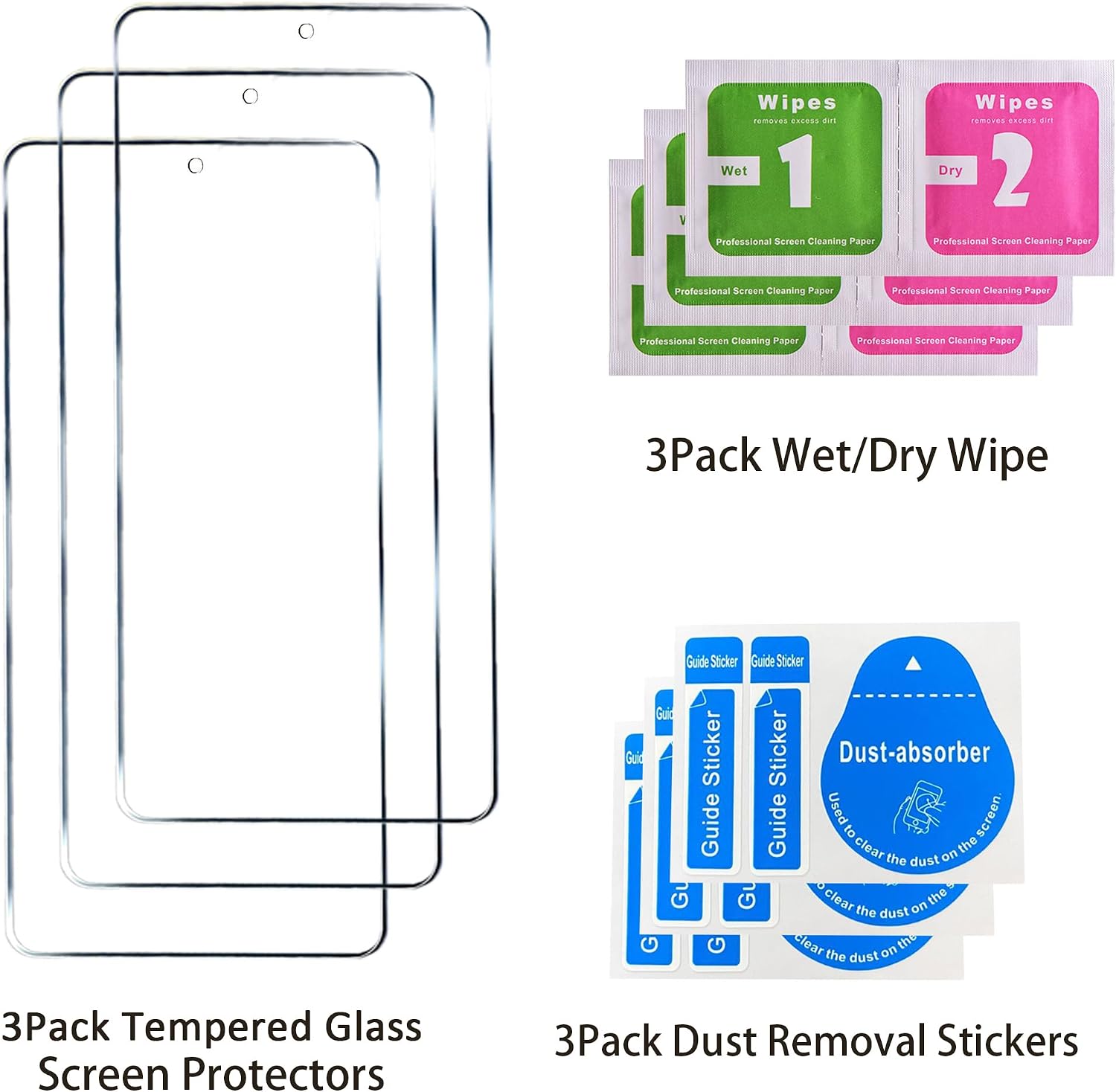 3 Pack Tempered Glass Screen Protectors Compatible with Samsung Galaxy A37 5G, Anti Scratch, Bubble Free, 9H Hardness
