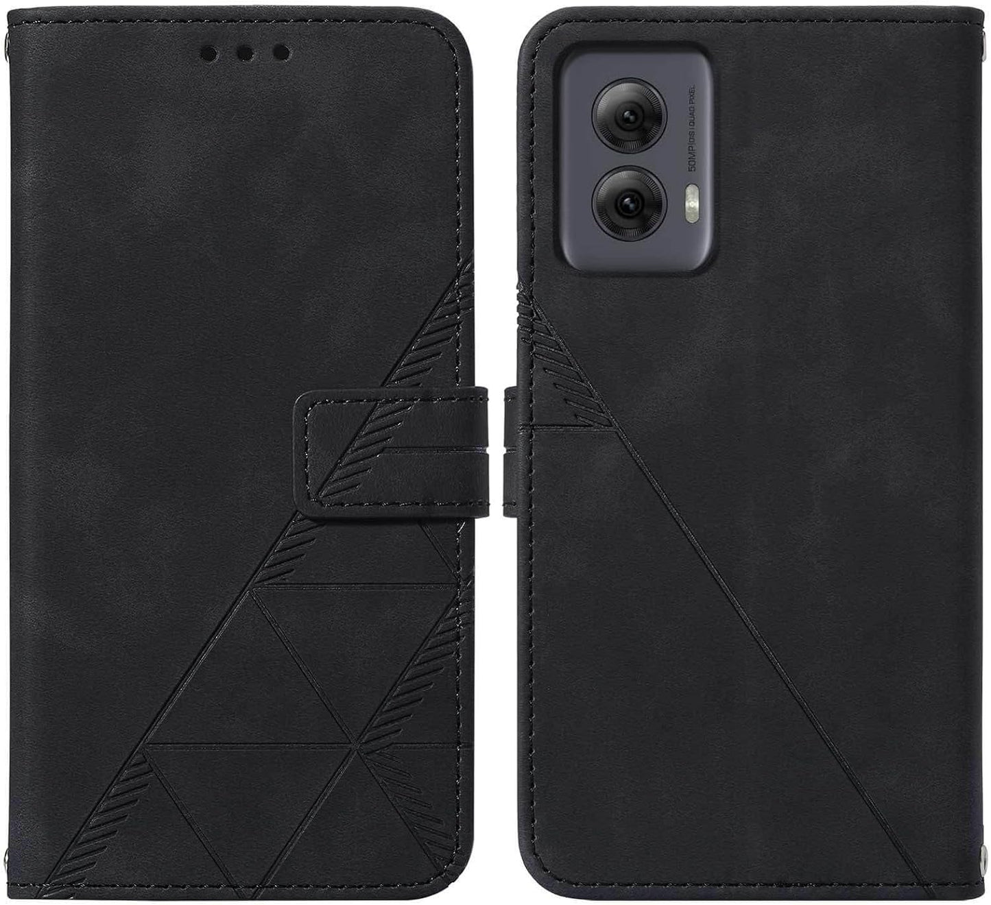 for Moto G Power 5G 2024 Case Wallet, Card Holder Slots, Wrist Strap, TPU Interior Protective, Stand PU Leather Flip Cover for Moto G Power 5G 2024 (Black)
