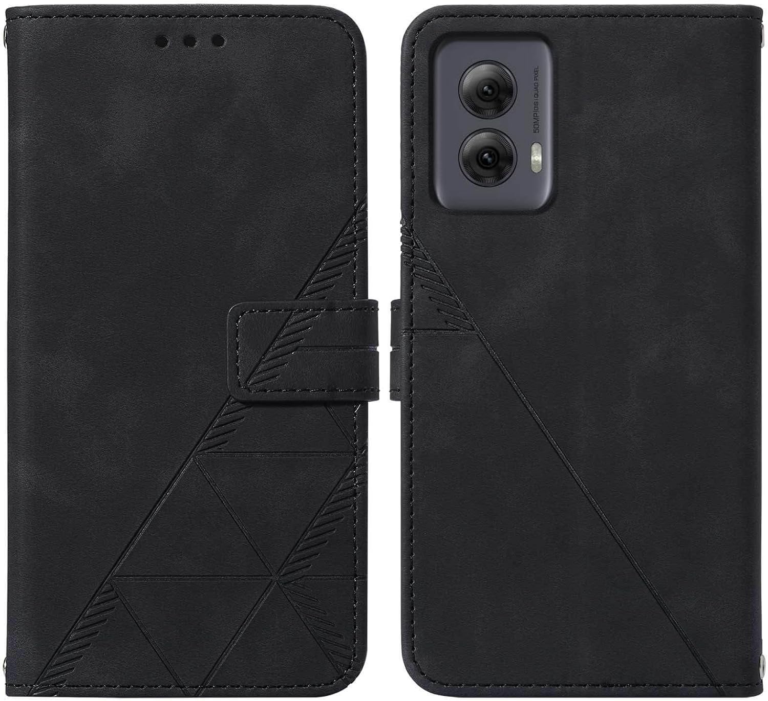 for Moto G Power 5G 2024 Case Wallet, Card Holder Slots, Wrist Strap, TPU Interior Protective, Stand PU Leather Flip Cover for Moto G Power 5G 2024 (Black)
