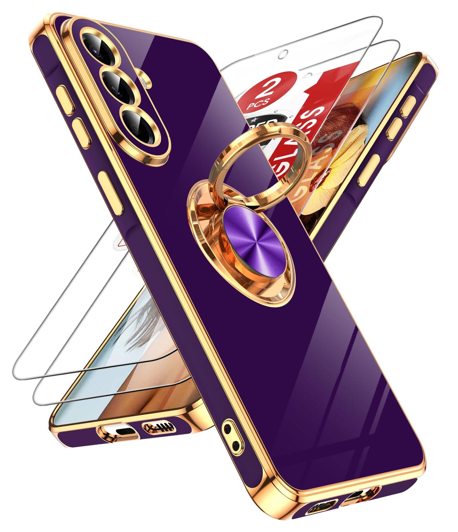 LeYi for Samsung Galaxy A26-5G Phone Case 360° Magnetic Kickstand, Black