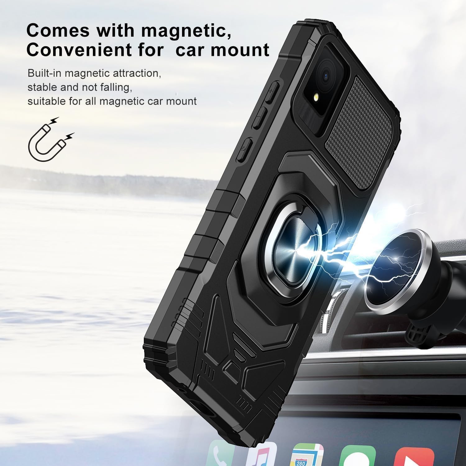 TJS Compatible for TCL K11 T432W Phone Case (Black)