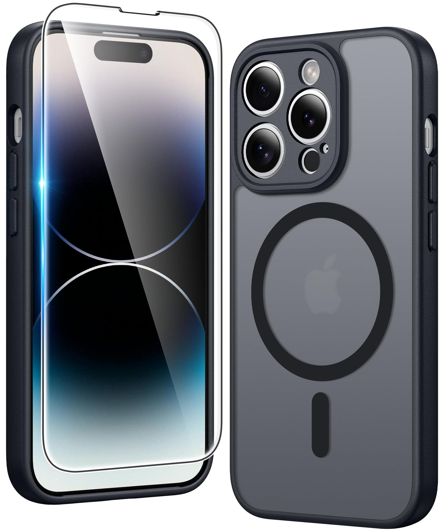 FNTCASE for iPhone 17 Case Clear: Magnetic Phone Cases with Screen Protector Drop Proof Compatible with Magsafe Slim Anti Yellowing Rugged Shockproof Protective Transparent Cell Cover (A-Clear)