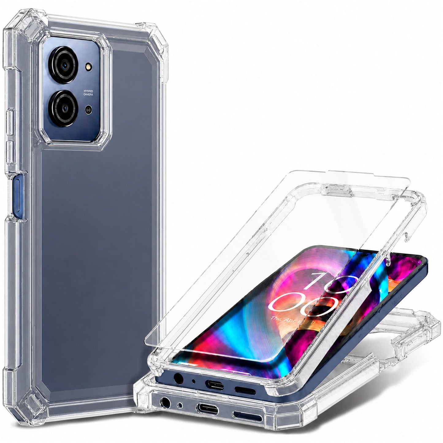 for TCL NXTPAPER 70 Pro Case, Shockproof Cover, Glitter Aqua/Purple
