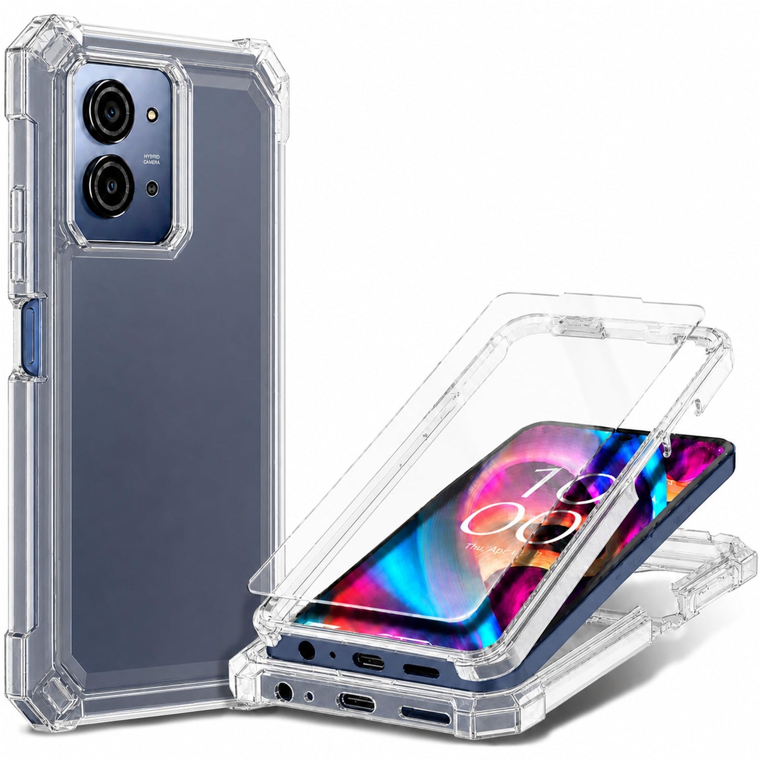 for TCL NXTPAPER 70 Pro Case, Shockproof Cover, Glitter Aqua/Purple