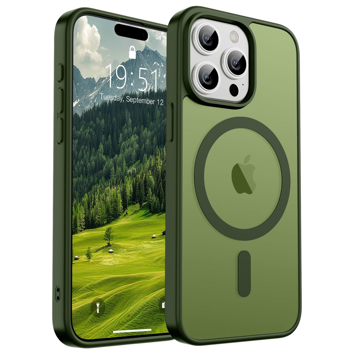 SUPFINE Magnetic for iPhone 17 Case (Compatible with MagSafe)(Military Grade Drop Protection) Translucent Matte Shockproof with Anti-Fingerprint Phone Cover,Black