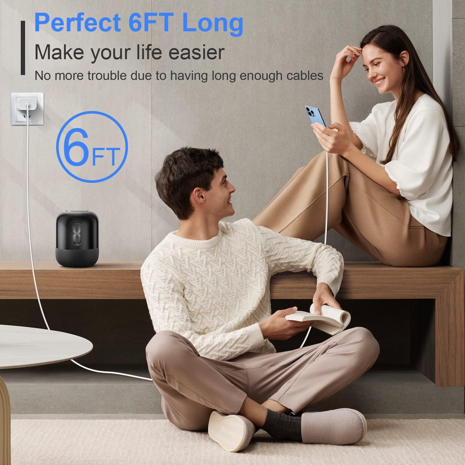 RCTech USB C to Lightning Cable 3Pack 6FT MFi Certified iPhone Fast Charger Cable USB-C Power Delivery Charging Cord for iPhone 14/13/12/11/XS/XR/X/8/iPad, White