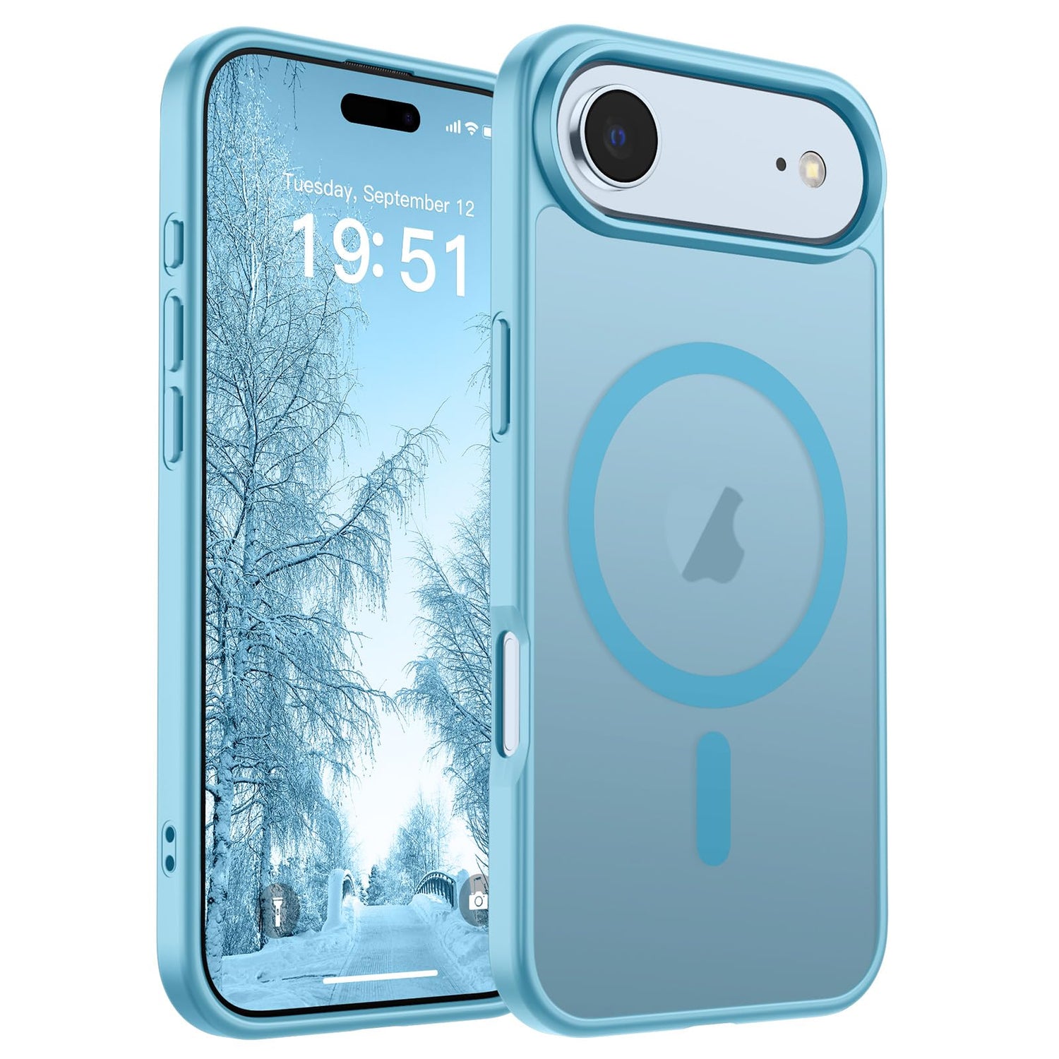 SUPFINE Magnetic for iPhone 17 Case (Compatible with MagSafe)(Military Grade Drop Protection) Translucent Matte Shockproof with Anti-Fingerprint Phone Cover,Black
