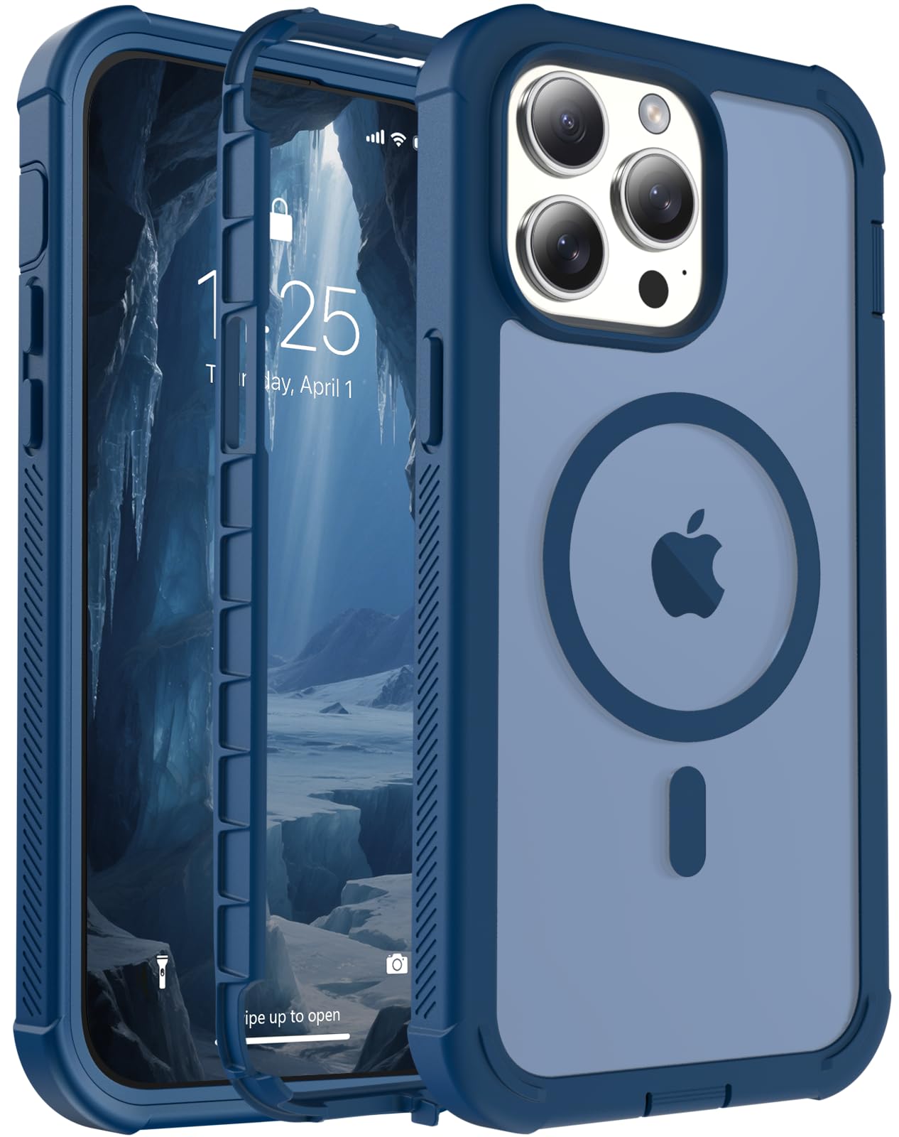 Magnetic for iPhone 17 Case, [Compatible with MagSafe][Military Grade Drop Protection][Heavy Duty Protection][Non-Slip][Shockproof] 2-Layer Durable Bumper Phone Case 6.3''-Black