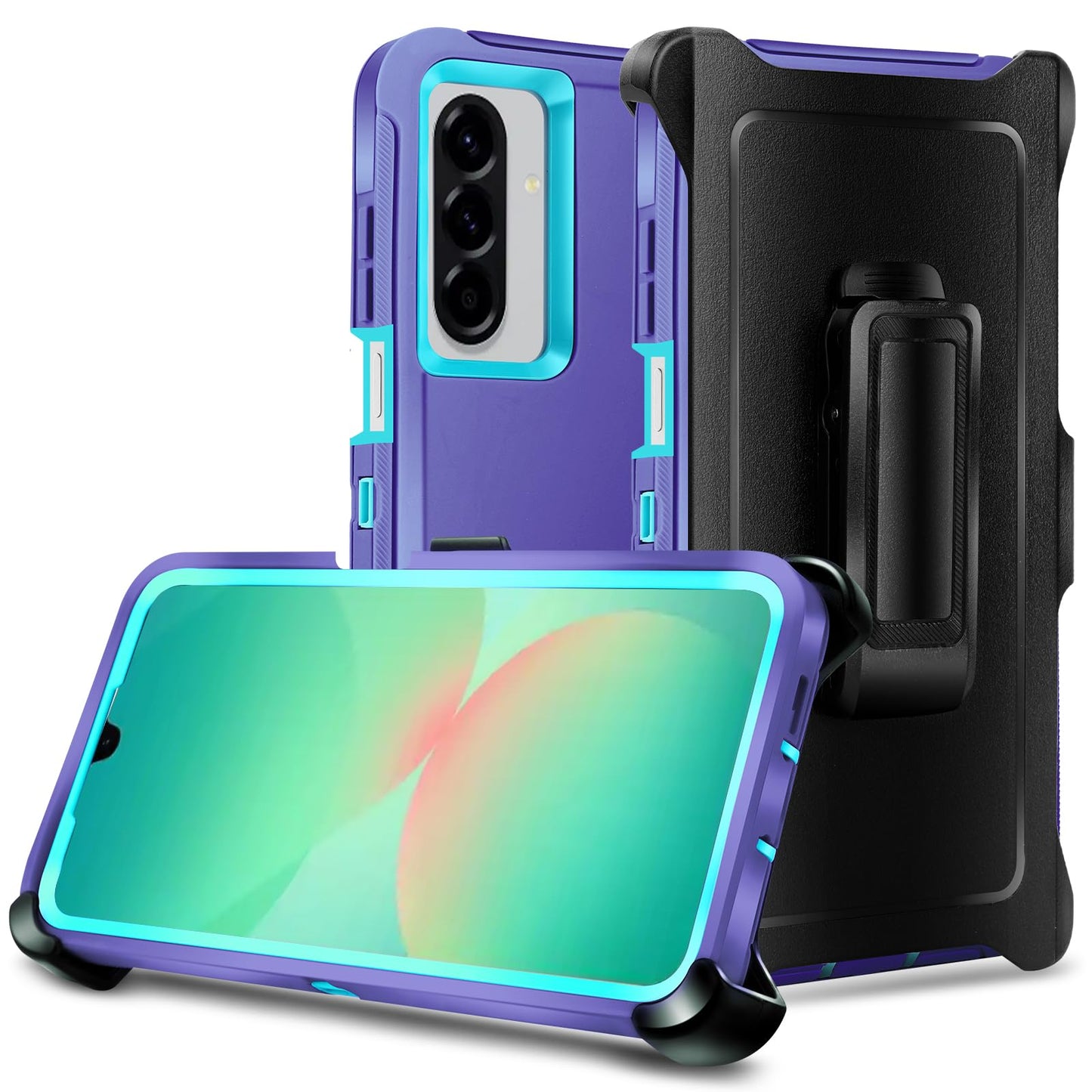 Belt Clip Case for Samsung Galaxy A25 (6.5"), 3 in 1 Full Body Shockproof Heavy Duty Military Grade Tough Durable Protection Case for Samsung Galaxy A25 5G 2024 Release