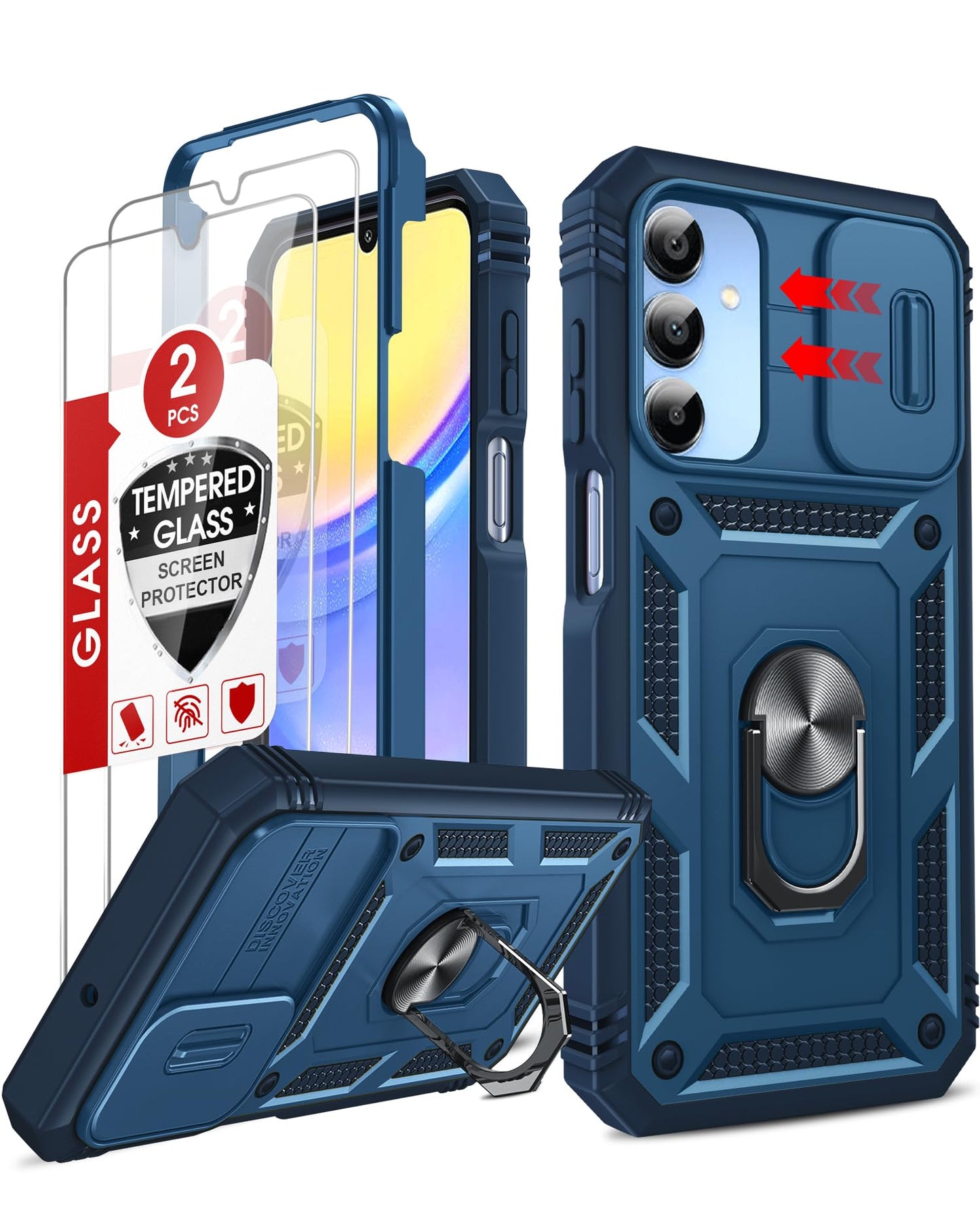 LeYi Compatible for Samsung Galaxy S24-FE Case: [𝗡𝗼𝘁 𝗳𝗶𝘁 𝗦𝟮𝟰 𝟱𝗚] Samsung S24 FE Case with S24FE Screen Protector X2 & Magnetic Stand, Military-Grade Cell Galaxy S 24 FE Phone, Black
