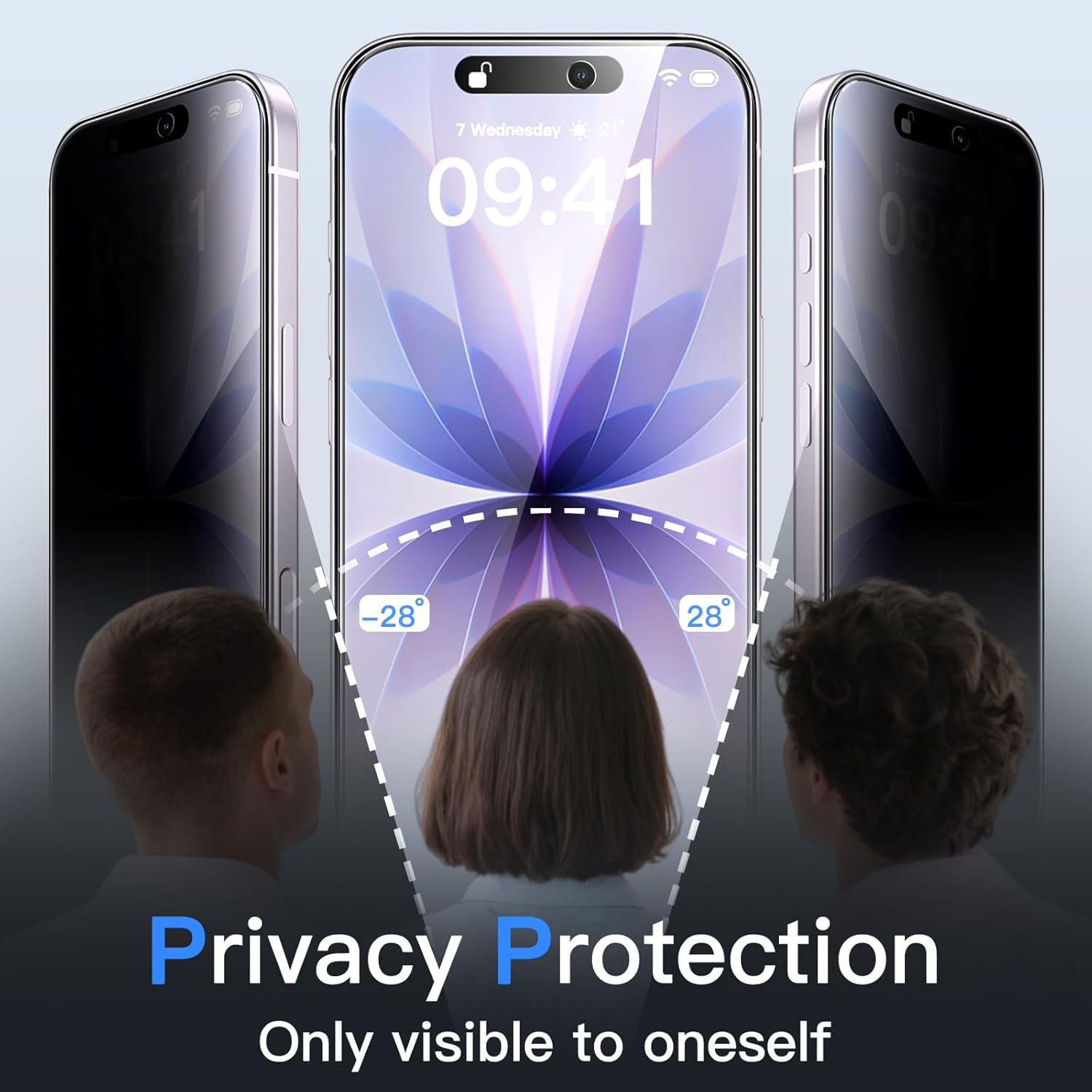 JETech Privacy Screen Protector for iPhone 17 6.3-Inch, Anti-Spy Tempered Glass Film with Easy Installation Tool, 2-Pack