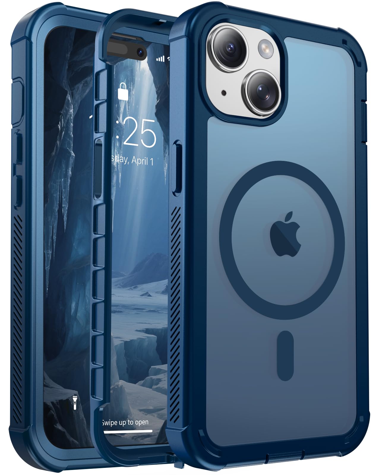 Magnetic for iPhone 17 Case, [Compatible with MagSafe][Military Grade Drop Protection][Heavy Duty Protection][Non-Slip][Shockproof] 2-Layer Durable Bumper Phone Case 6.3''-Black