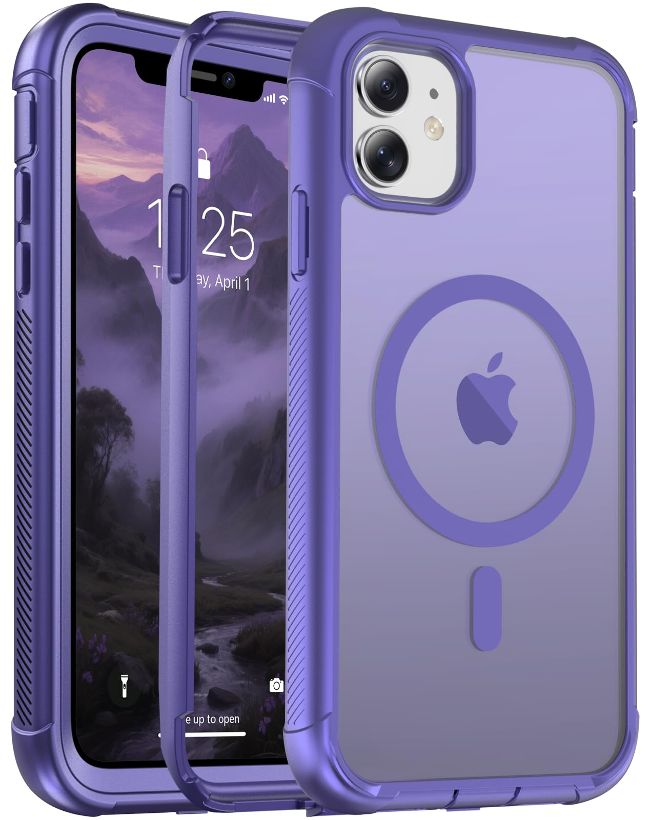 Magnetic for iPhone 17 Case, [Compatible with MagSafe][Military Grade Drop Protection][Heavy Duty Protection][Non-Slip][Shockproof] 2-Layer Durable Bumper Phone Case 6.3''-Black