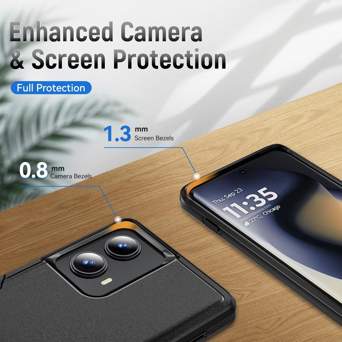 for Motorola Edge 2024 Case, with HD Screen Protector [Military Grade Drop Tested] Heavy-Duty Tough Rugged Shockproof Protective Case for Moto Edge 2024, Black