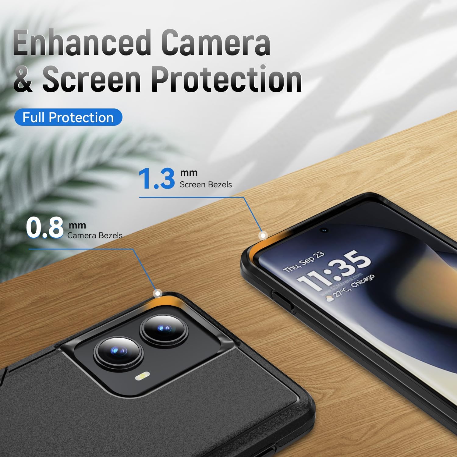for Motorola Edge 2024 Case, with HD Screen Protector [Military Grade Drop Tested] Heavy-Duty Tough Rugged Shockproof Protective Case for Moto Edge 2024, Black