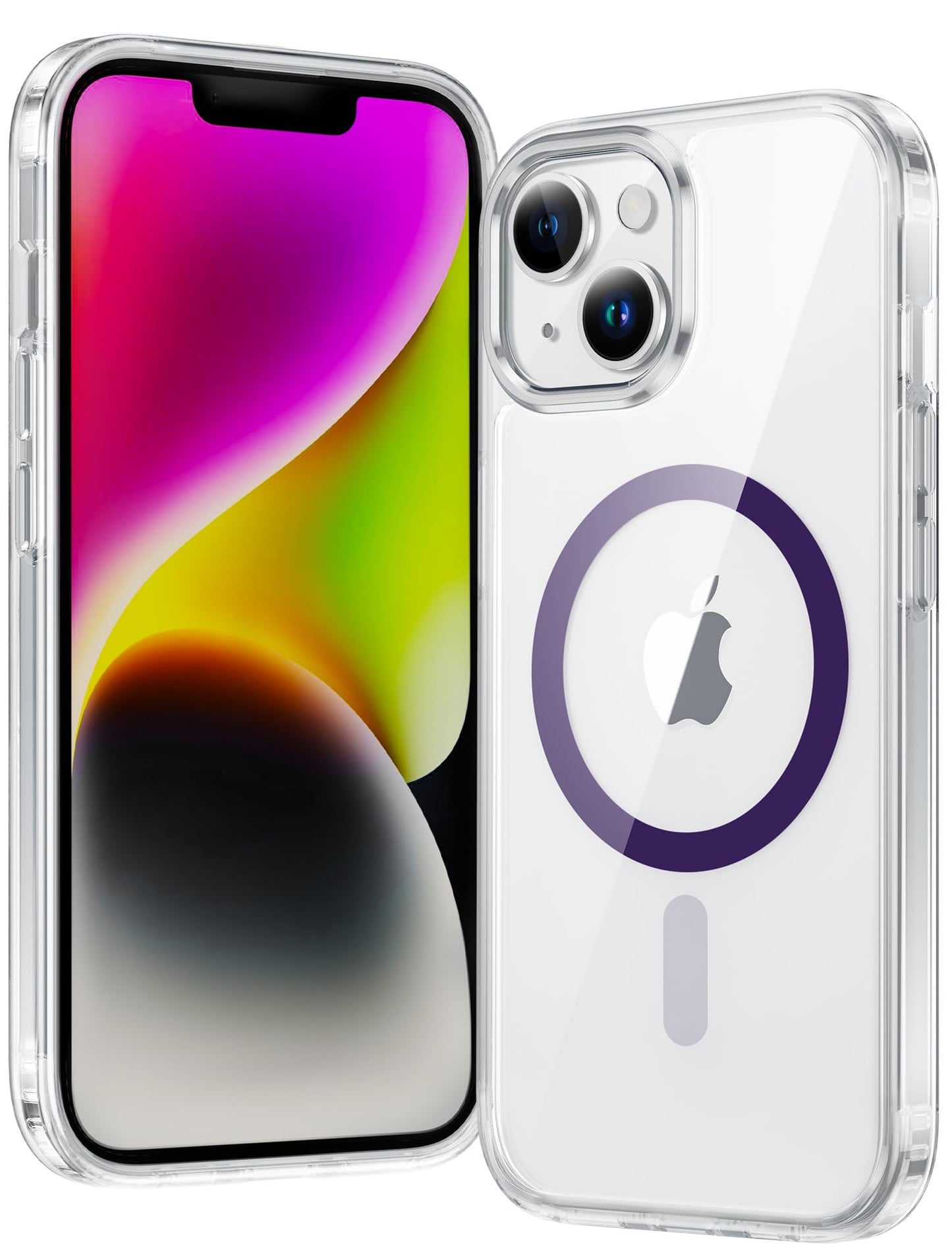 FNTCASE for iPhone 17 Case Clear: Magnetic Phone Cases with Screen Protector Drop Proof Compatible with Magsafe Slim Anti Yellowing Rugged Shockproof Protective Transparent Cell Cover (A-Clear)
