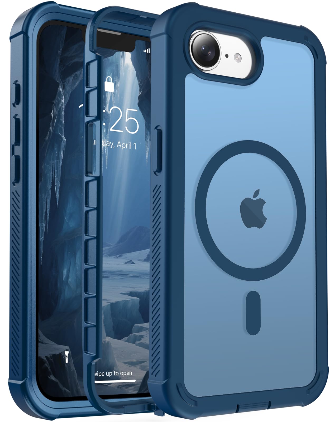 Magnetic for iPhone 17 Case, [Compatible with MagSafe][Military Grade Drop Protection][Heavy Duty Protection][Non-Slip][Shockproof] 2-Layer Durable Bumper Phone Case 6.3''-Black