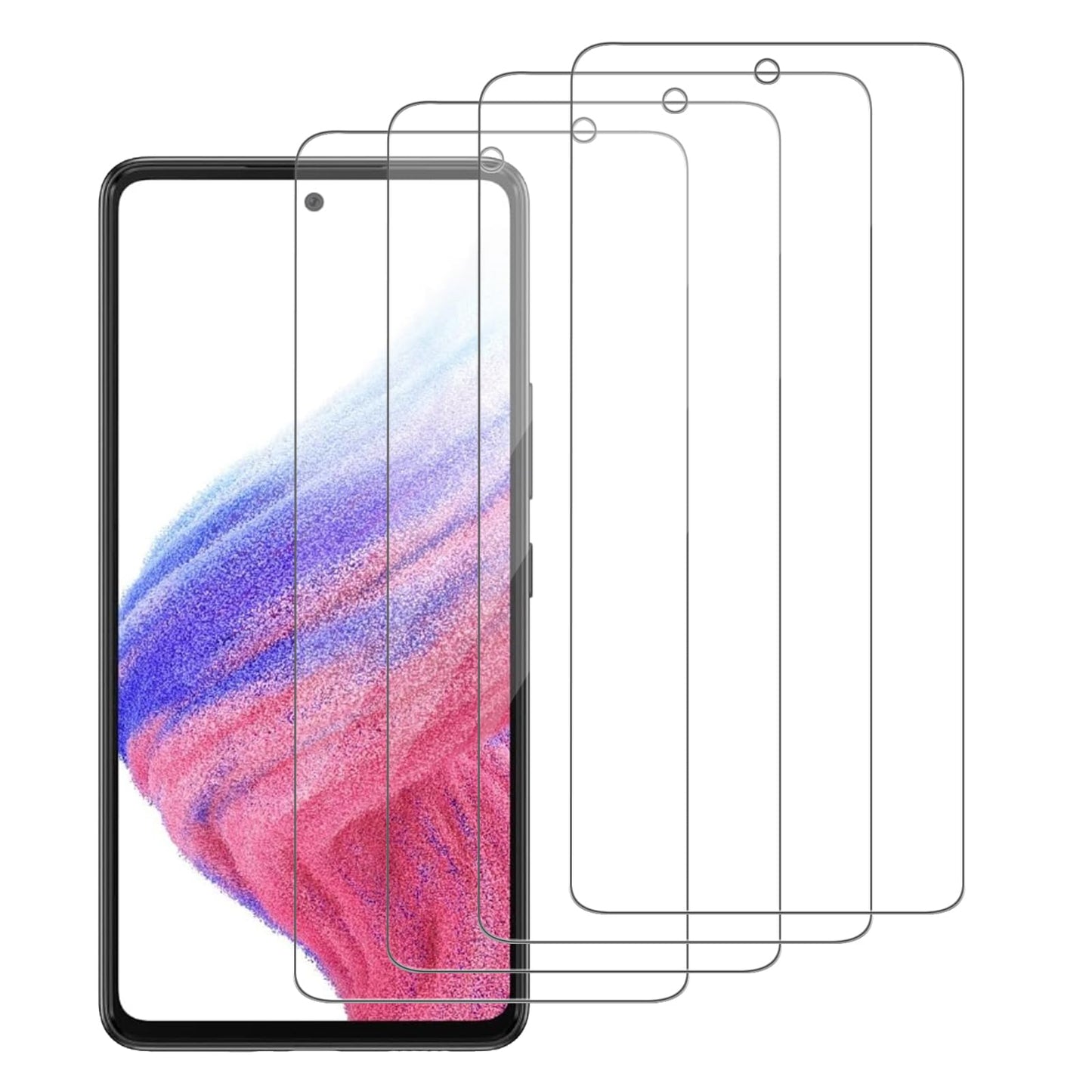 4 Pack Glass Screen Protector Compatible for Samsung Galaxy A25 5G / SM-A256E [9H Hardness]-HD Screen Tempered Glass, Scratch Resistant,Easy Install [Case Friendly]