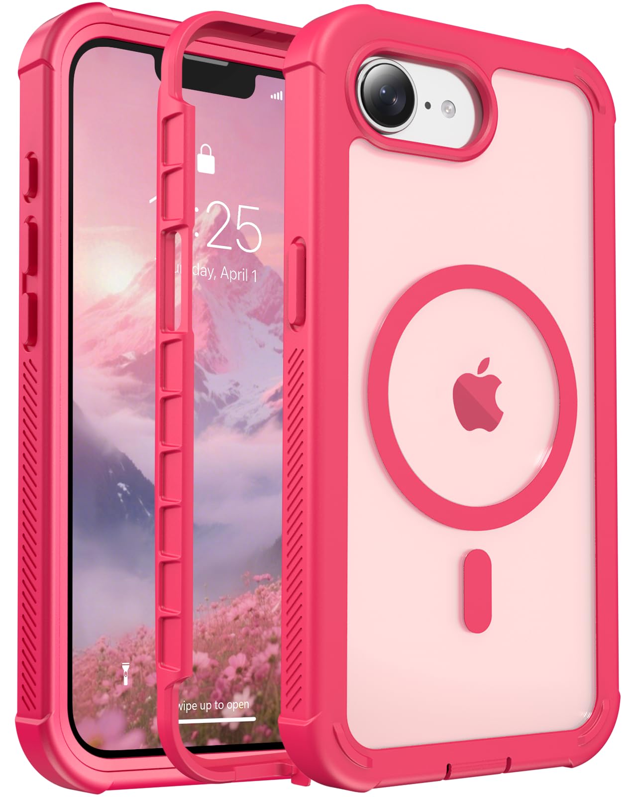 Magnetic for iPhone 17 Case, [Compatible with MagSafe][Military Grade Drop Protection][Heavy Duty Protection][Non-Slip][Shockproof] 2-Layer Durable Bumper Phone Case 6.3''-Black