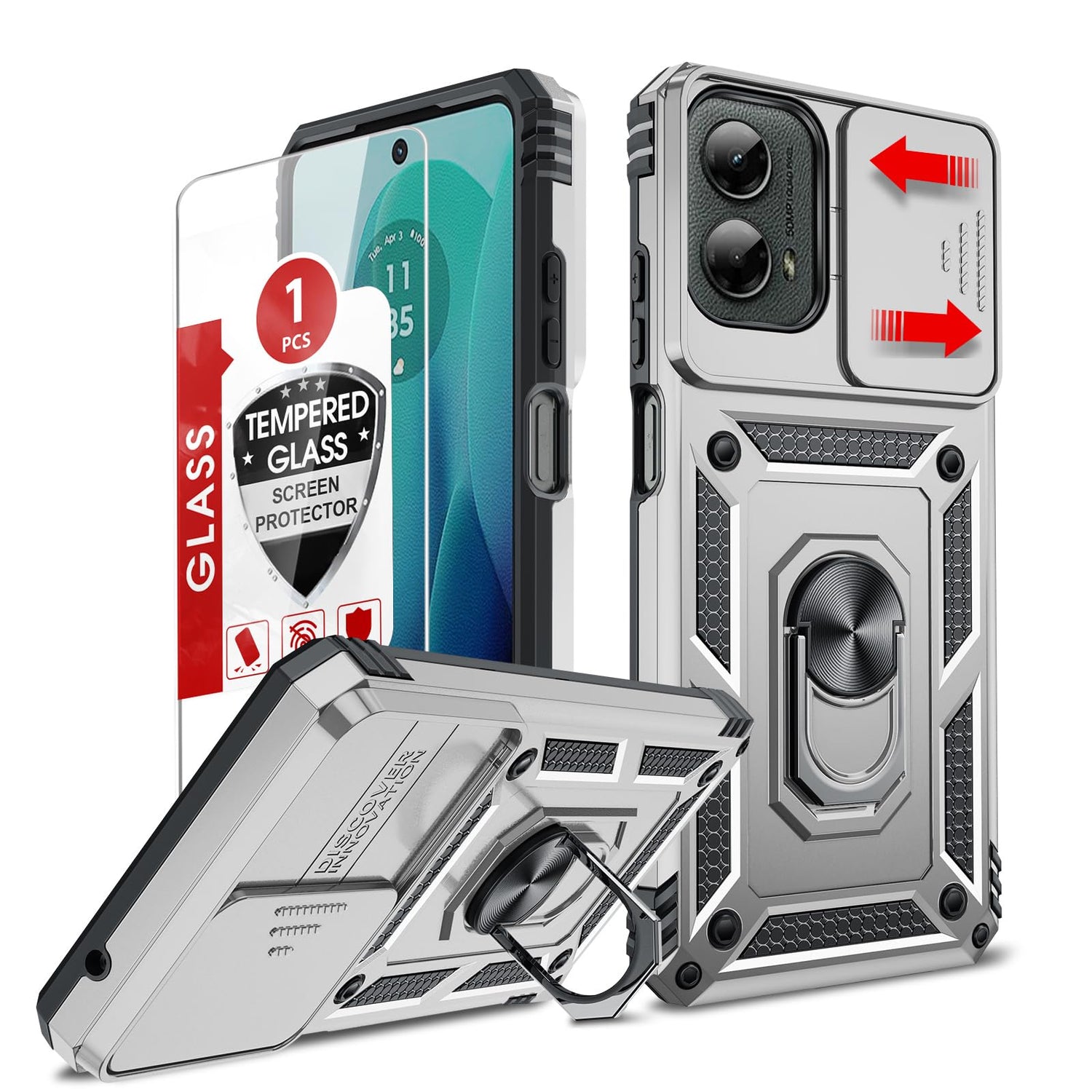 LeYi for Motorola Moto G Stylus 2025-Case: 【𝐍𝐨𝐭 𝐅𝐢𝐭 𝐌𝐨𝐭𝐨 𝐆 𝟐𝟎𝟐𝟓】Moto G Stylus 2026 Case 5G, Slide Camera Cover Screen Protector, Tough Armor Android Unlocked Phone Magnetic Stand, Black