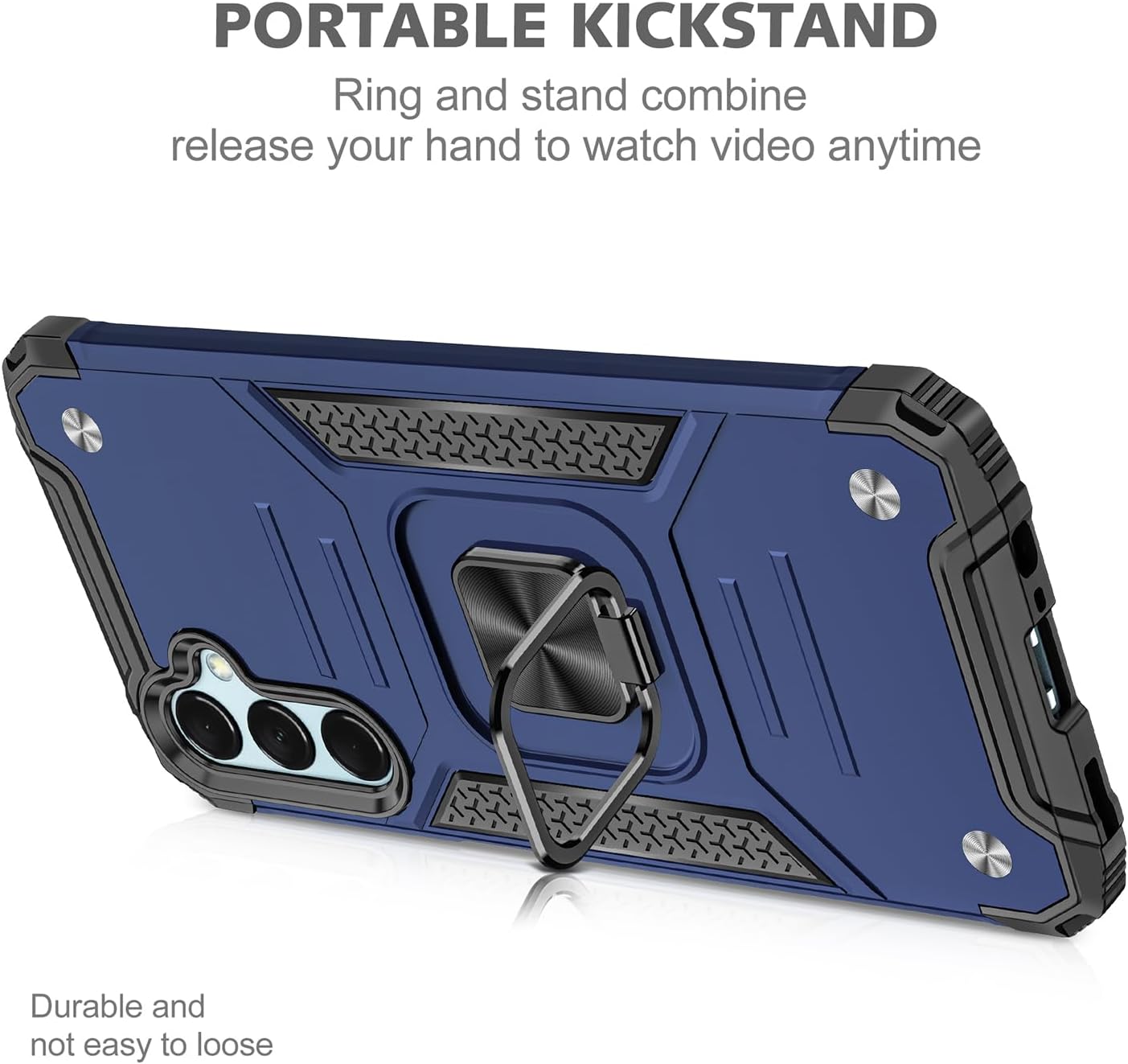 Dionsibei Galaxy A25 5G Case Military Grade Built-in Kickstand Case with Stand Holster Armor Heavy Duty Shockproof Cover Protective Case for Samsung Galaxy A25 5G Phone Case for Men Women (Blue)