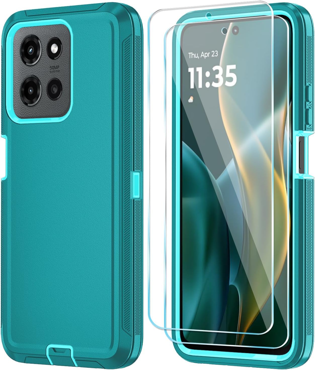 Qinmay Phone Case for Motorola Moto G Power 5G 2026 Case with HD Screen Protector, Heavy Duty Shockproof & Cover Phone Case for Moto G Power 2026,WineRedPink