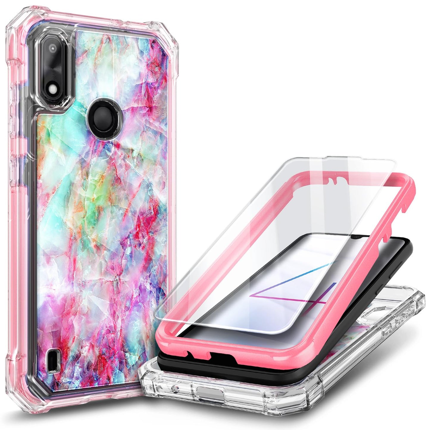 for TCL NXTPAPER 70 Pro Case, Shockproof Cover, Glitter Aqua/Purple