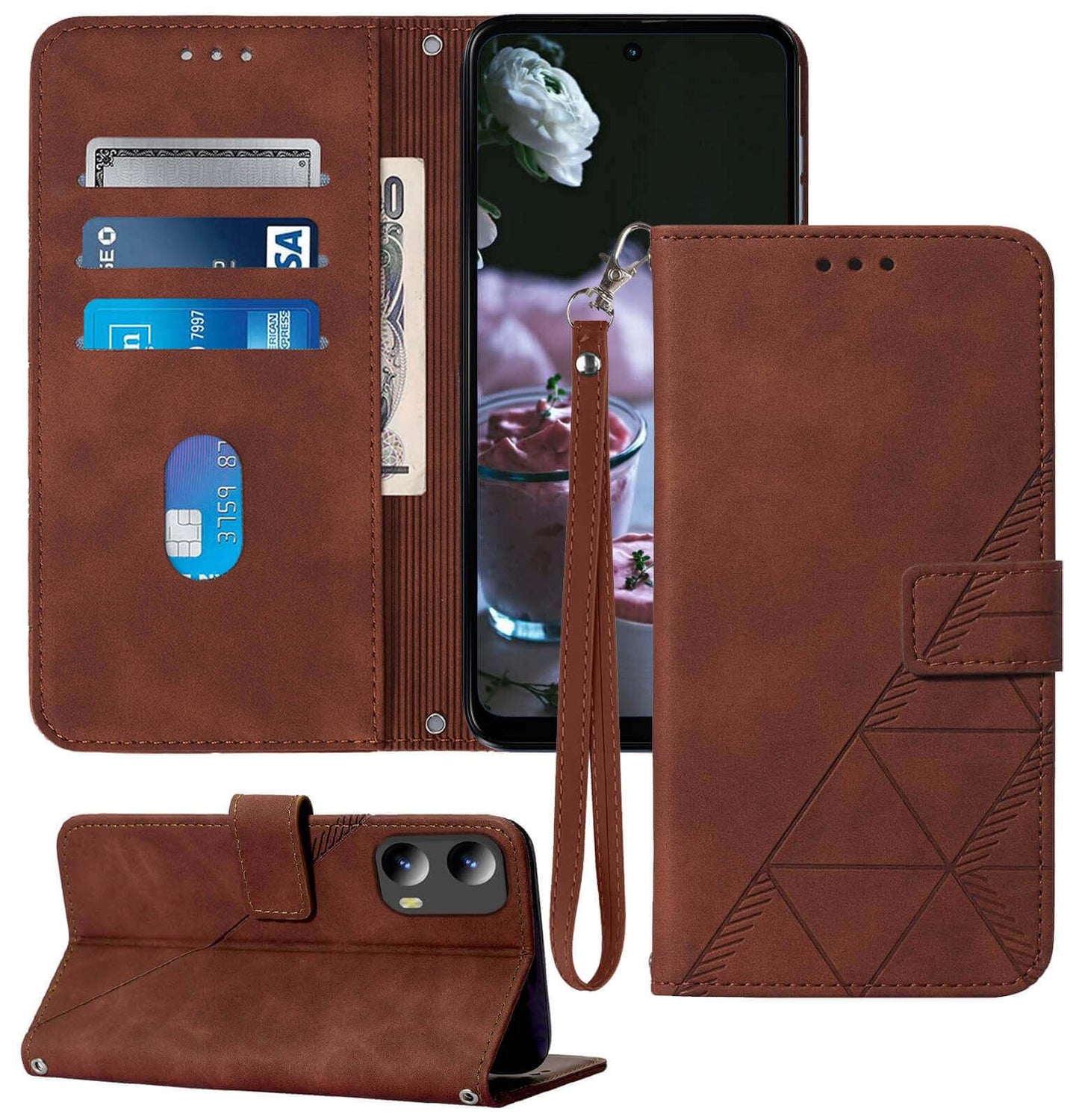 for Moto G Power 5G 2024 Case Wallet, Card Holder Slots, Wrist Strap, TPU Interior Protective, Stand PU Leather Flip Cover for Moto G Power 5G 2024 (Black)