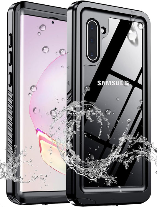 MOZOTER for Samsung Galaxy Note 10 Case Waterproof,[IPX8 Underwater Case][Full Body Shockproof & Military Dropproof] Clear Sound Quality Built-in Screen Protector for Samsung Note 10 6.3 inch-Black