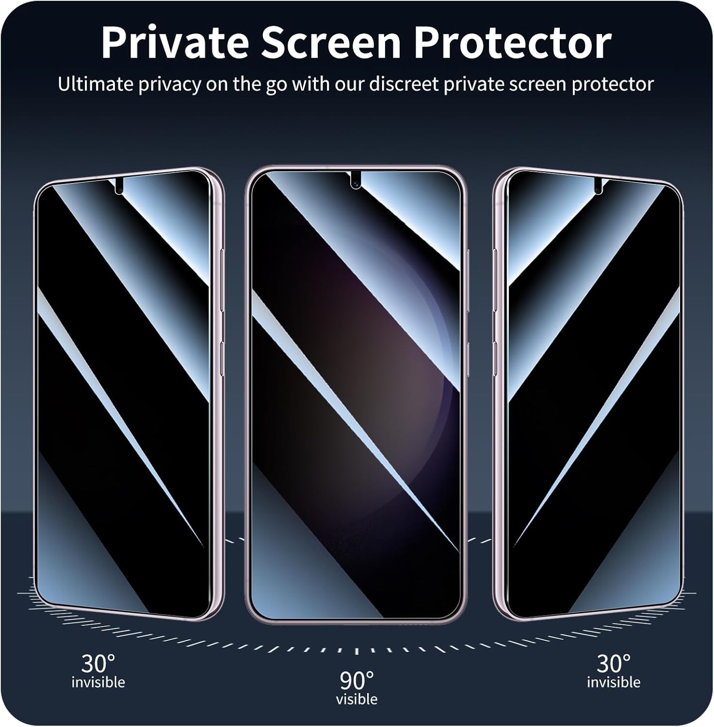 Privacy Screen Protector and Camera Lens Protector for Samsung Galaxy S23, Double Shatterproof Anti-Spy Tempered Glass Film, Private Protection, [Anti-Scratch][9H Hardness], 3-Pack Each
