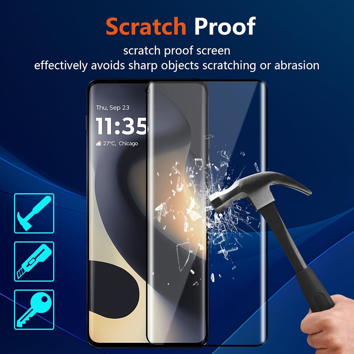 (3 Pack) For Motorola Edge 2024 Screen Protector，HD-Clear Tempered Glass Screen Protector [3D Touch][Bubble-Free][Anti-Scratch] Screen Protector Glass For Motorola Edge 2024/2023