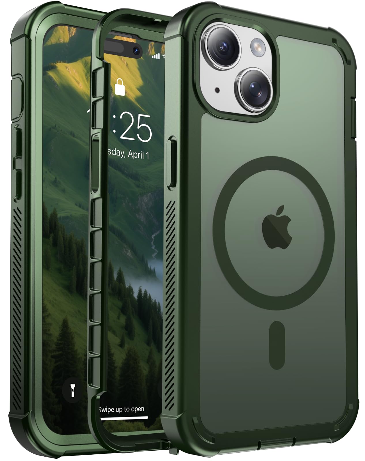 Magnetic for iPhone 17 Case, [Compatible with MagSafe][Military Grade Drop Protection][Heavy Duty Protection][Non-Slip][Shockproof] 2-Layer Durable Bumper Phone Case 6.3''-Black