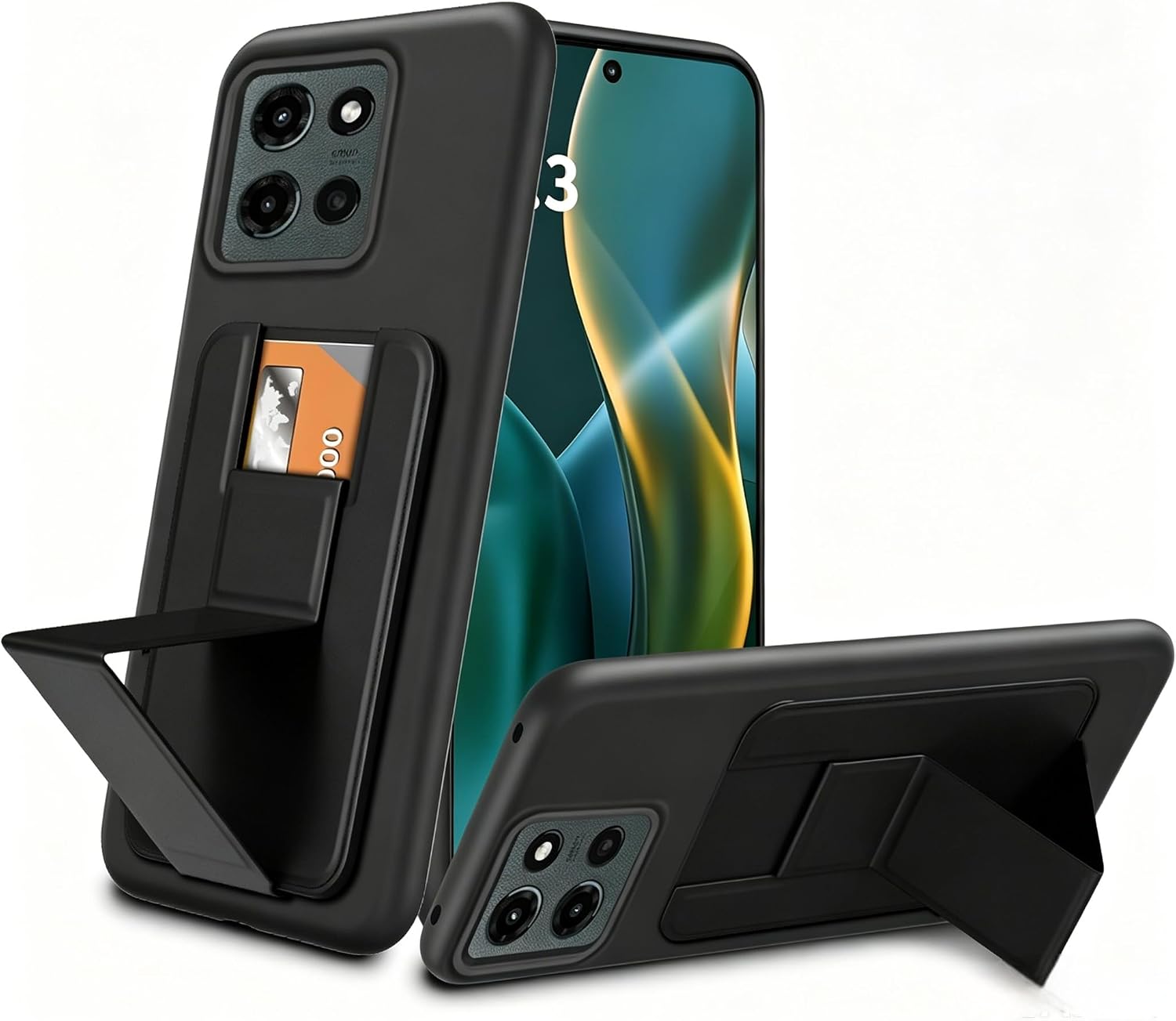 Compatible for Motorola Moto G 2026/2025,Moto G Play 2026 Case, Multi-Functional Magnetic Folding Card Holder/Slots Kickstand/Stand Wallet Shockproof Protective Case for Moto G 5G 2025 2026 - Black