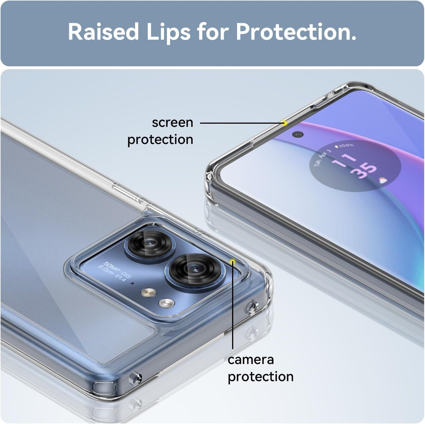 for Motorola Moto Edge 2023 Case,Slim Thin Lightweight Hard PC Crystal Cover Soft Bumper Shockproof Protection Phone Case for Motorola Moto Edge 2023 (Clear)
