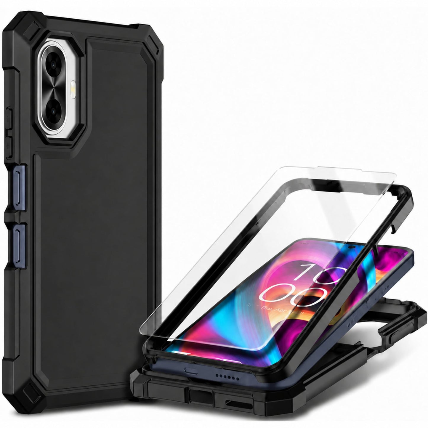 for TCL NXTPAPER 70 Pro Case, Shockproof Cover, Glitter Aqua/Purple