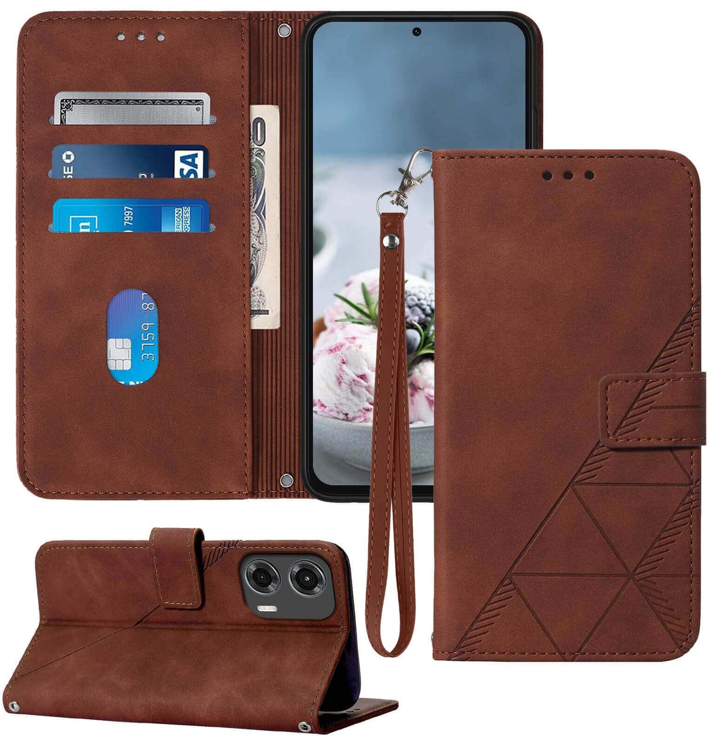 for Moto G Power 5G 2024 Case Wallet, Card Holder Slots, Wrist Strap, TPU Interior Protective, Stand PU Leather Flip Cover for Moto G Power 5G 2024 (Black)