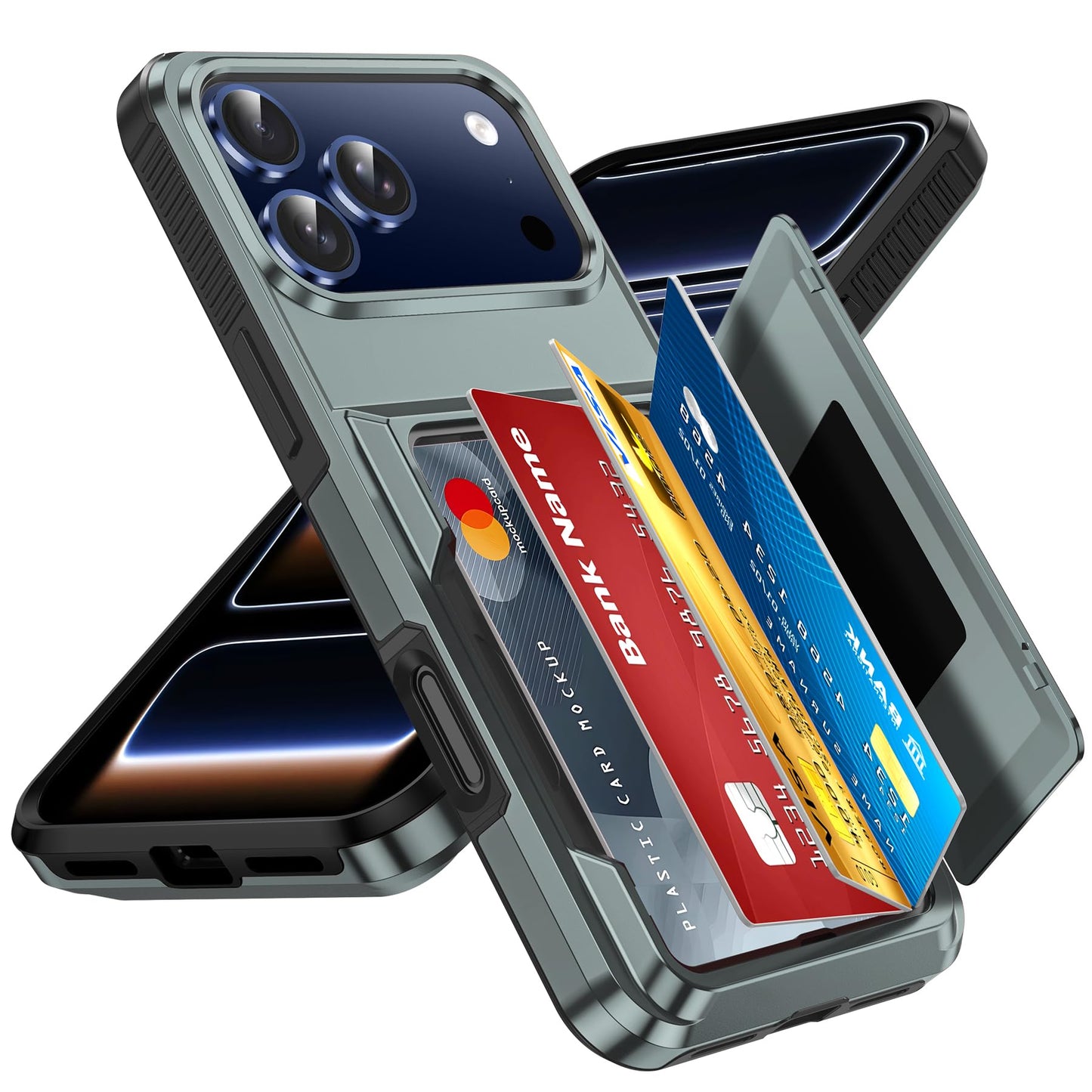 LeYi for iPhone-17 Wallet Case Clear: i Phone iphone17 Cases with Card Holder Protective iohone 17case Cover Women Funda para Heavy Duty Military Grade Hard Men ipone i17, Transparent