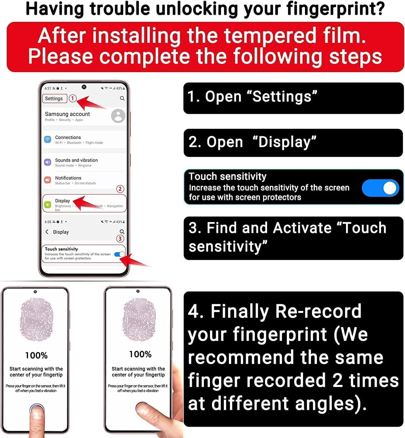 Milomdoi 3 Pack Privacy Screen Protector for Samsung Galaxy S25 Ultra Tempered Glass with 3 Pack Camera Lens Protector, Ultra 9H Accessories [Support Fingerprint Unlock] Black
