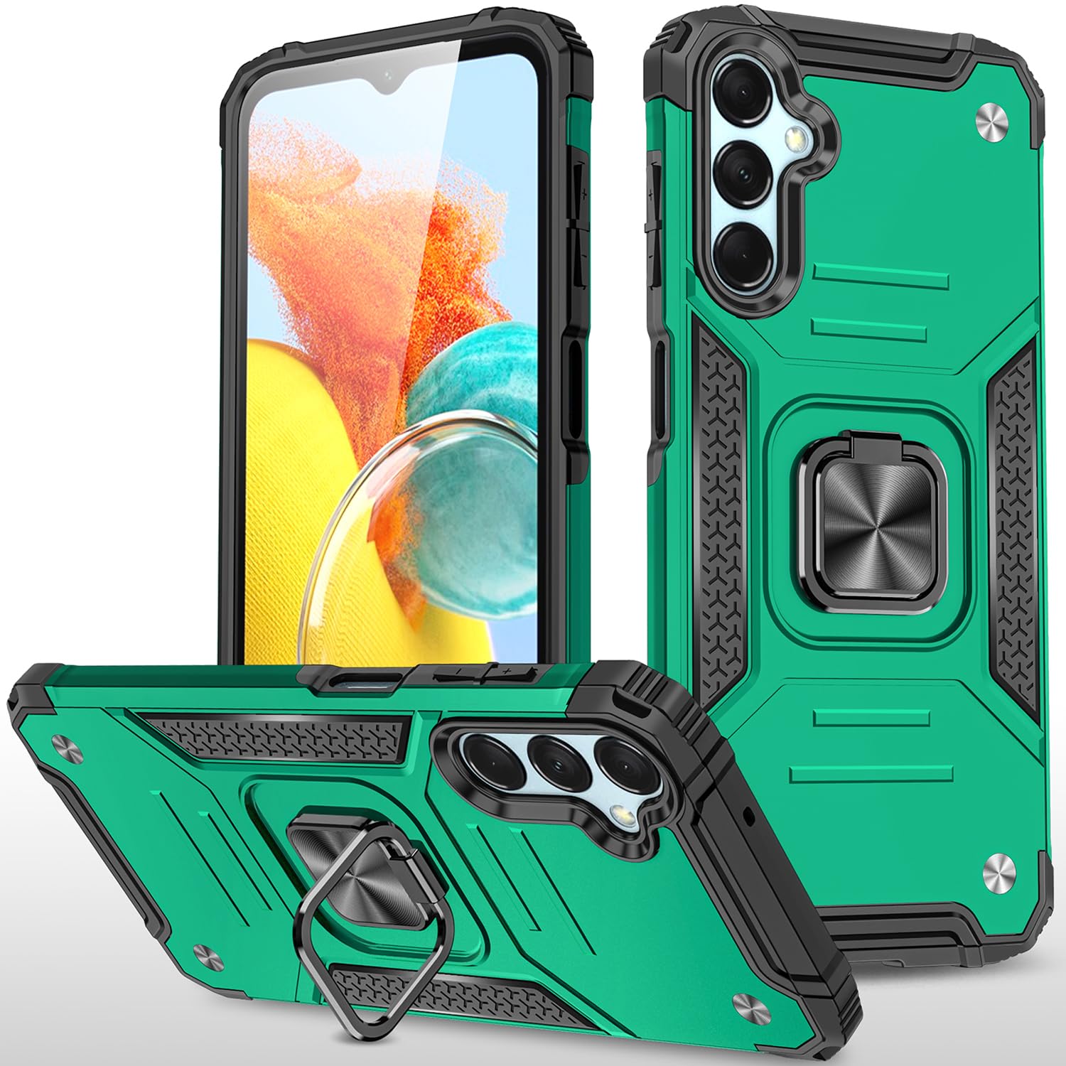 Dionsibei Galaxy A25 5G Case Military Grade Built-in Kickstand Case with Stand Holster Armor Heavy Duty Shockproof Cover Protective Case for Samsung Galaxy A25 5G Phone Case for Men Women (Blue)