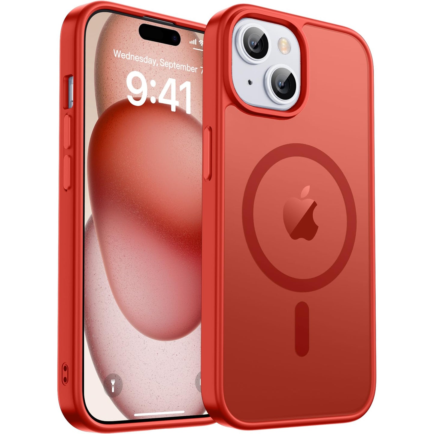 Magnetic for iPhone 17 Case, Upgraded [Camera Control Button] [Full Camera Protection] [with 1 Screen Protector] Translucent Matte Shockproof Protective Phone Cover, Mist Blue