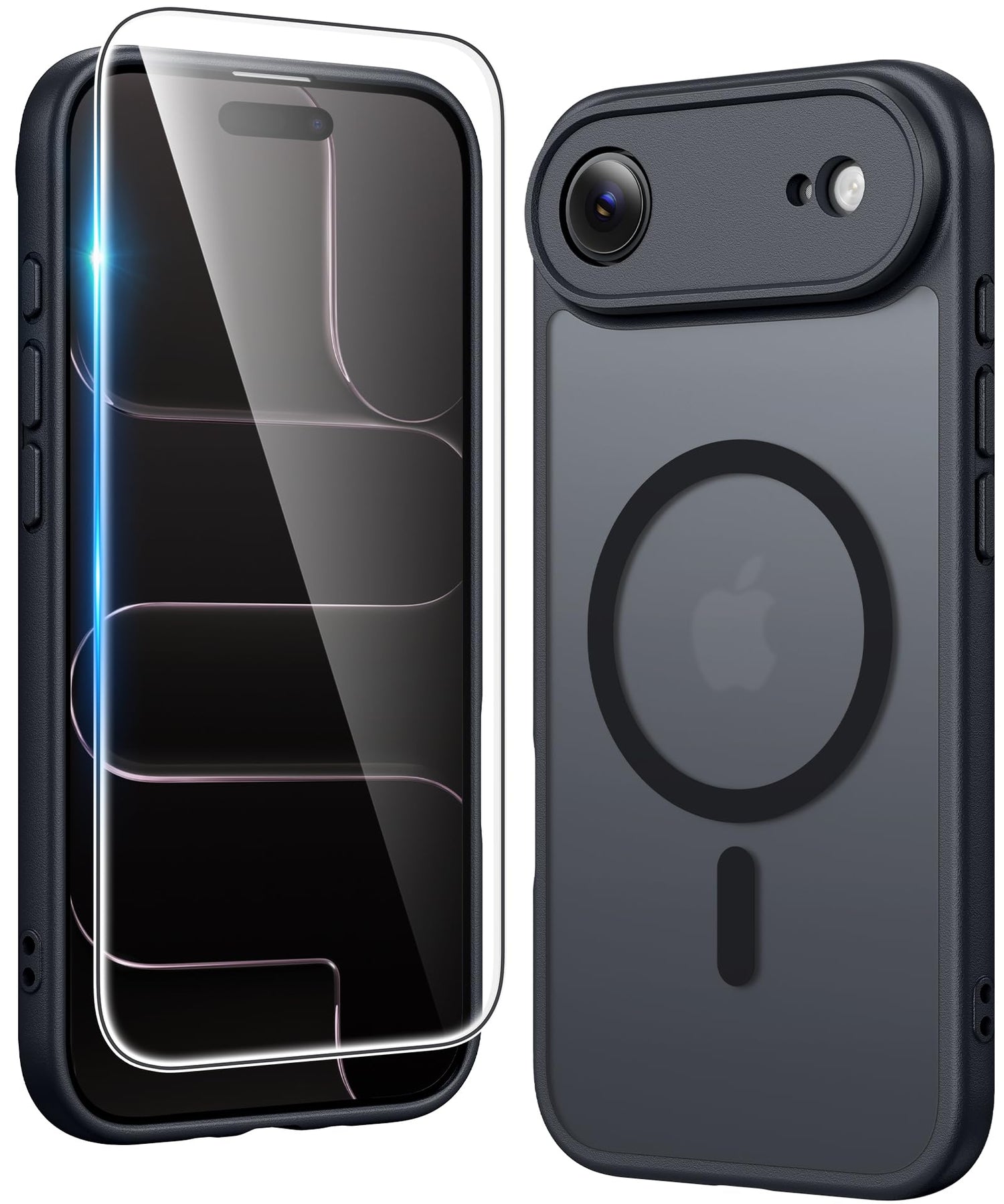 FNTCASE for iPhone 17 Case Clear: Magnetic Phone Cases with Screen Protector Drop Proof Compatible with Magsafe Slim Anti Yellowing Rugged Shockproof Protective Transparent Cell Cover (A-Clear)