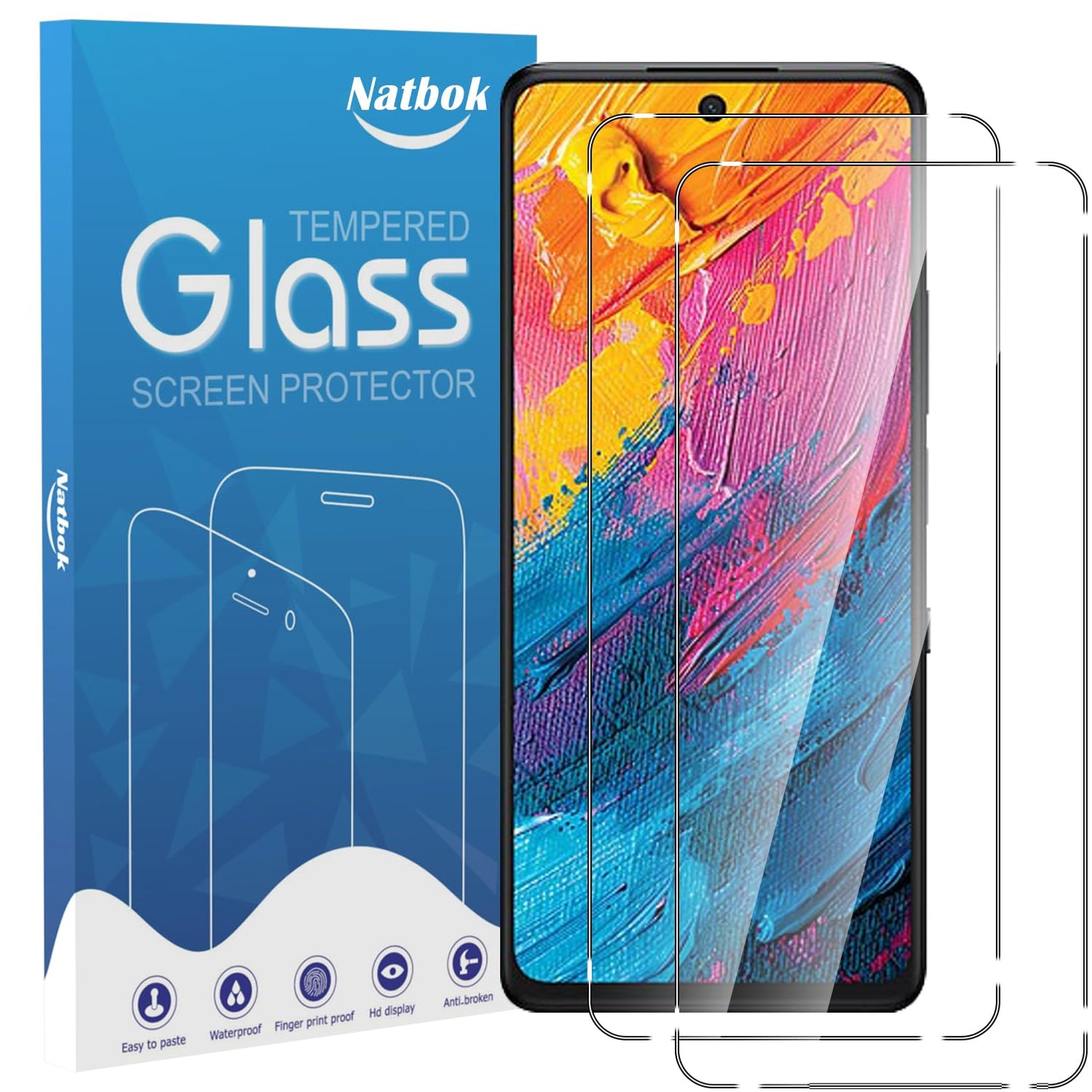 2 Pack Compatible with TCL NxtPaper 70 Pro/K70/K70 XE Screen Protector,Full Coverage 9H Tempered Glass Film,HD Clear Scratch Resistant,Bubble-Free