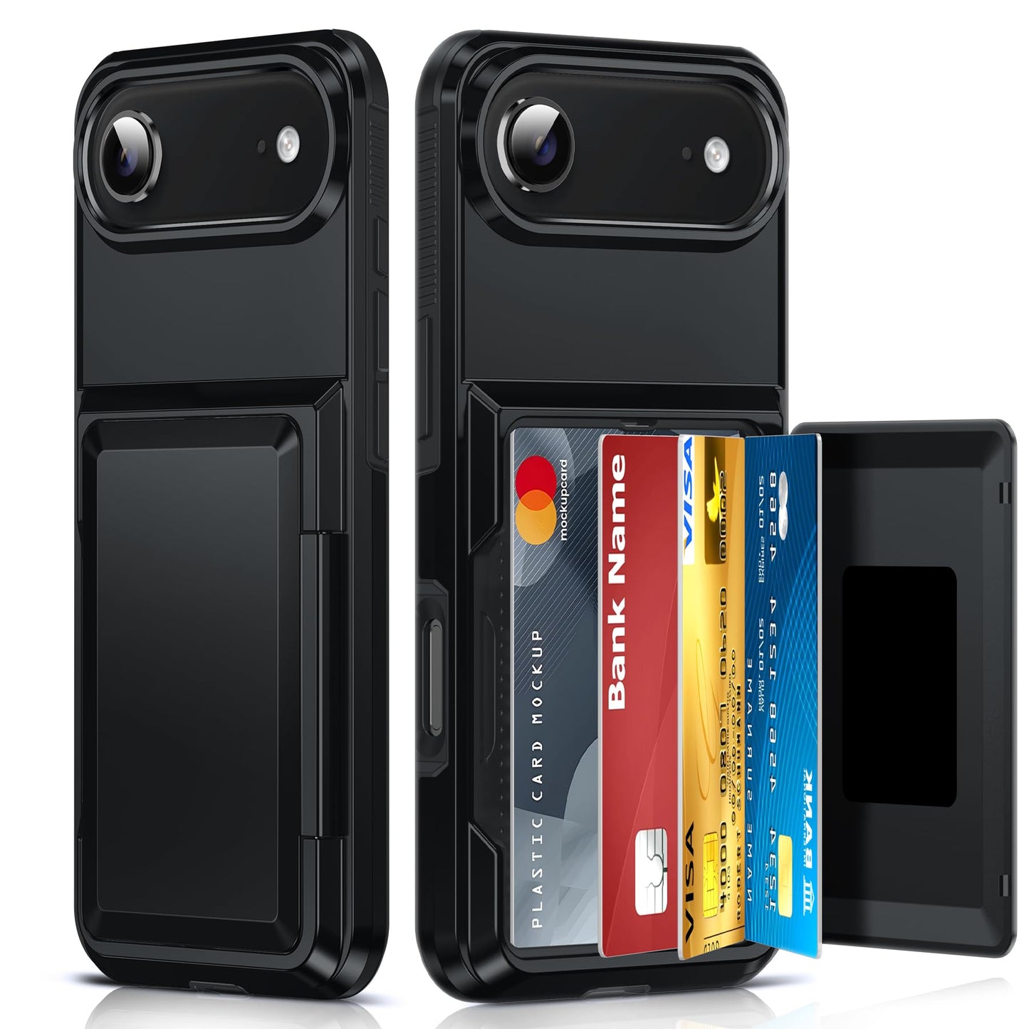 LeYi for iPhone-17 Wallet Case Clear: i Phone iphone17 Cases with Card Holder Protective iohone 17case Cover Women Funda para Heavy Duty Military Grade Hard Men ipone i17, Transparent